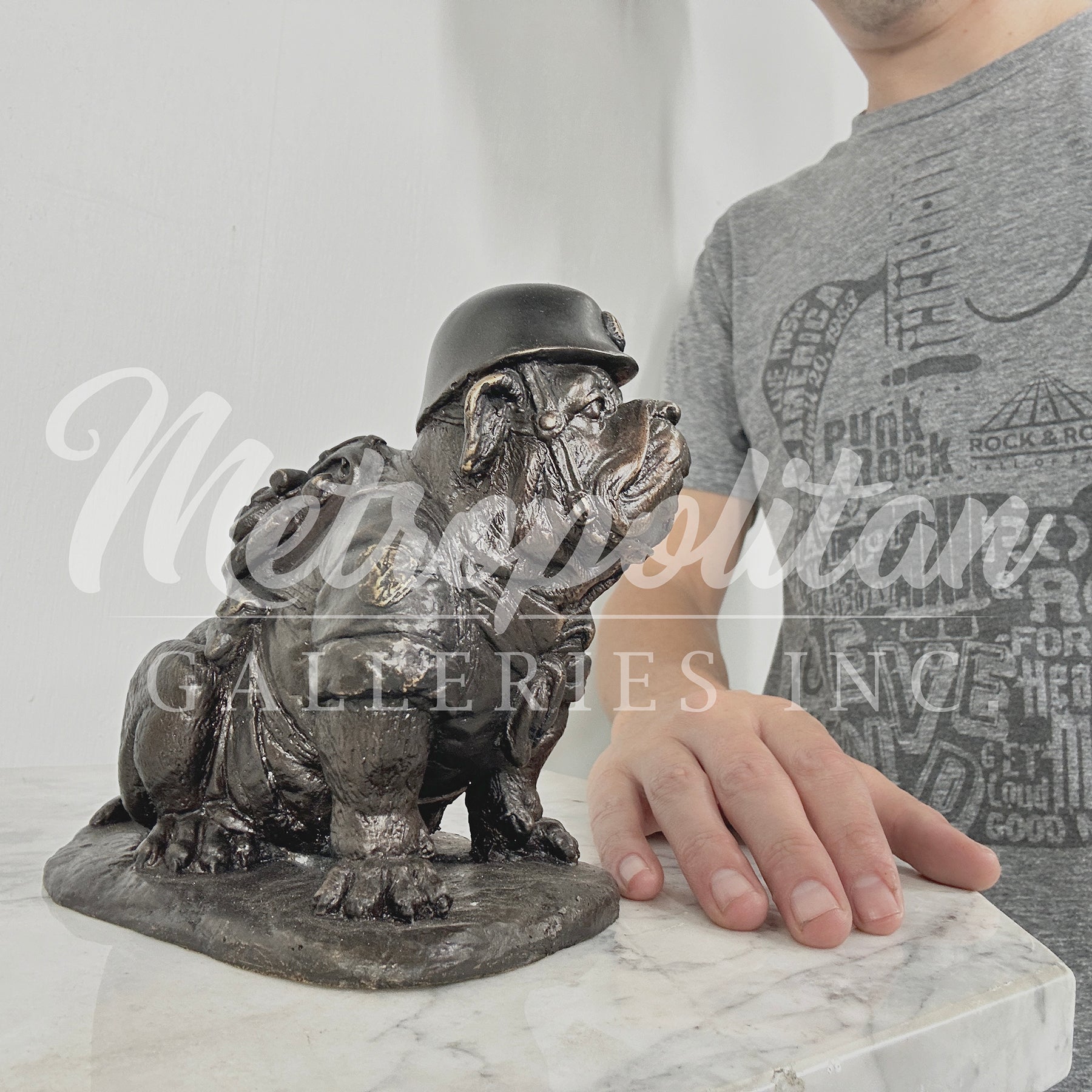 Soldier Bulldog Bronze Statue