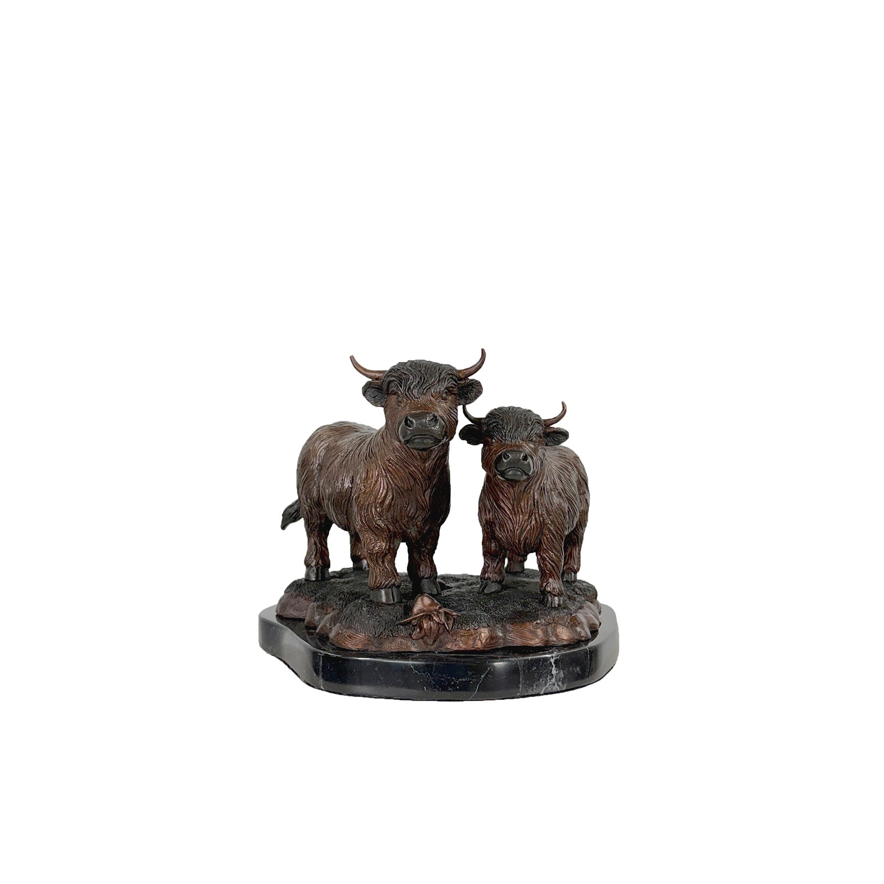 Highland Cows Table-top Bronze Statue