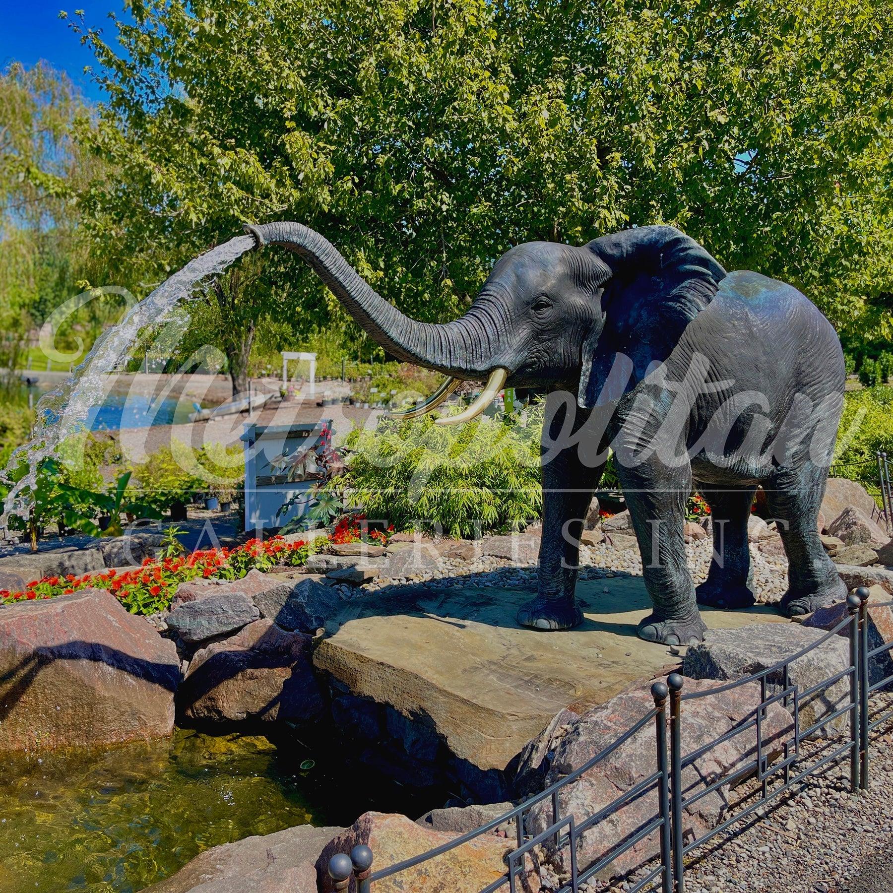 Life-size Elephant Fountain Bronze Statue