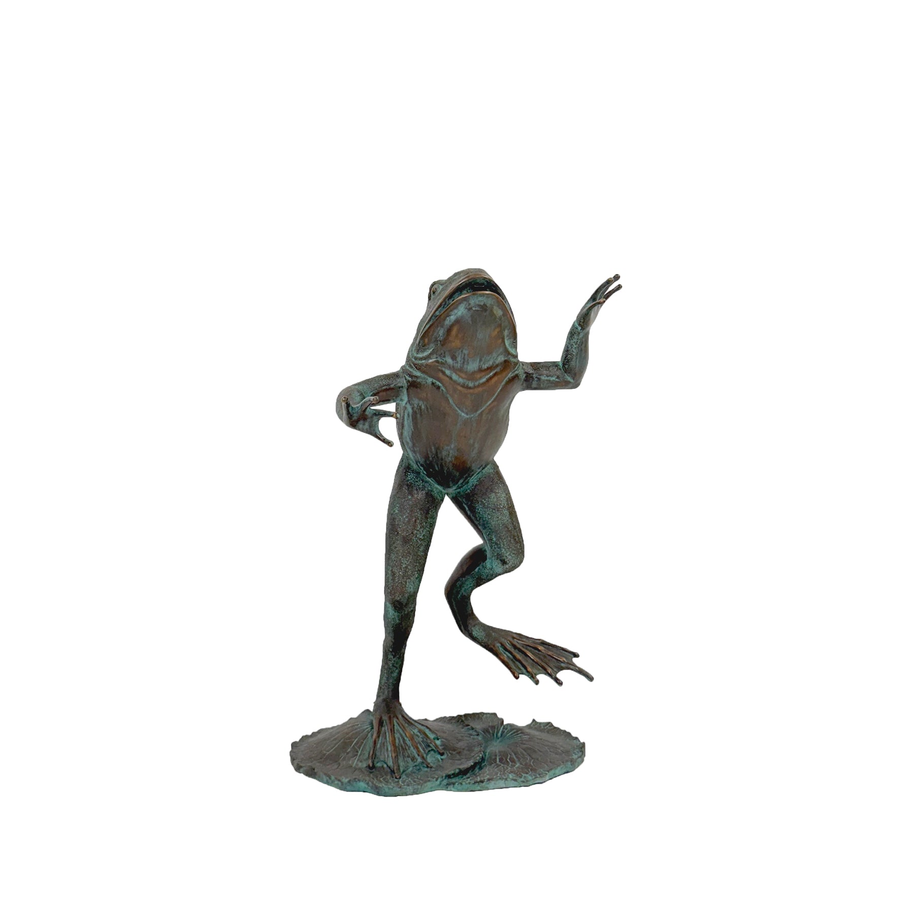 Large Jumping Frog Bronze Fountain Statue