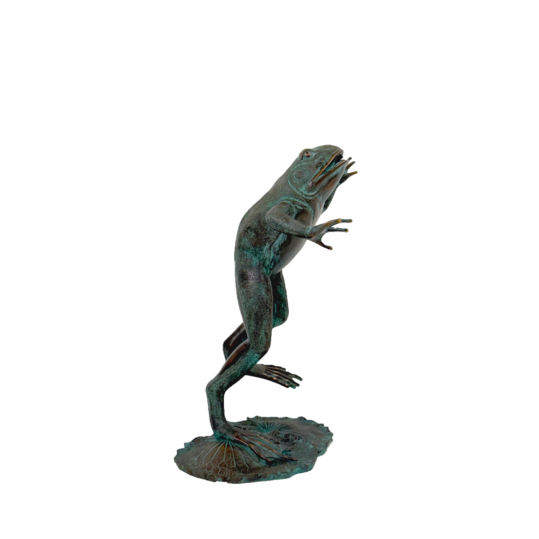 Large Jumping Frog Bronze Fountain Statue