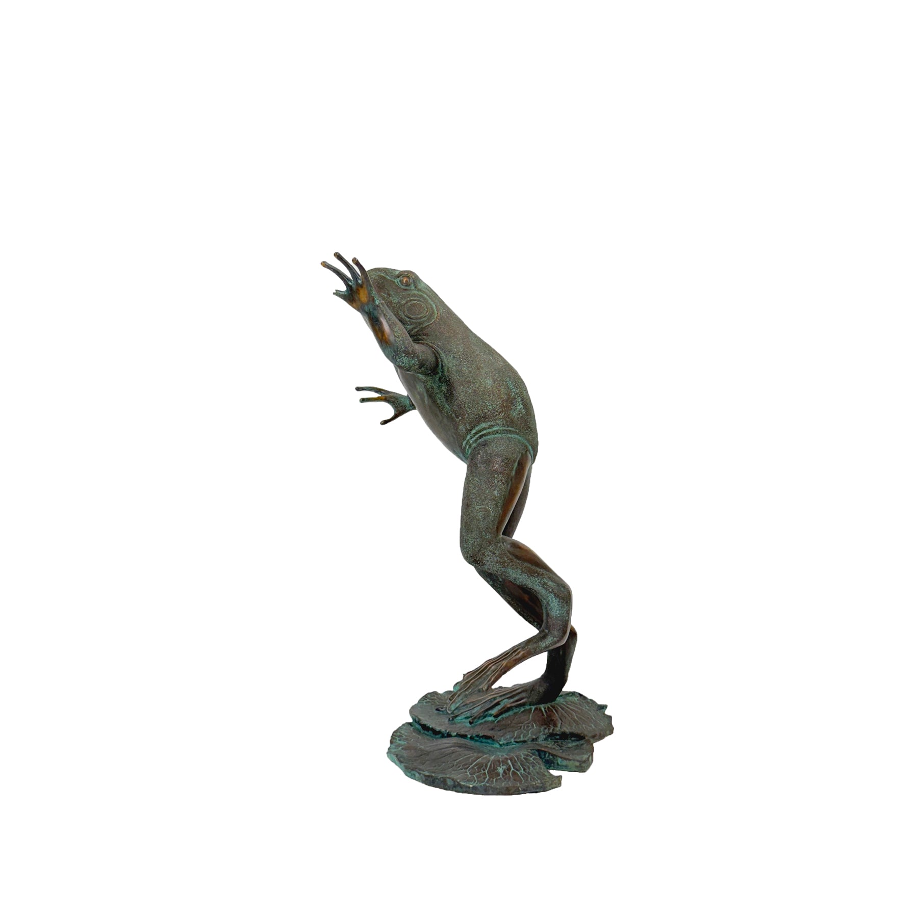 Large Jumping Frog Bronze Fountain Statue