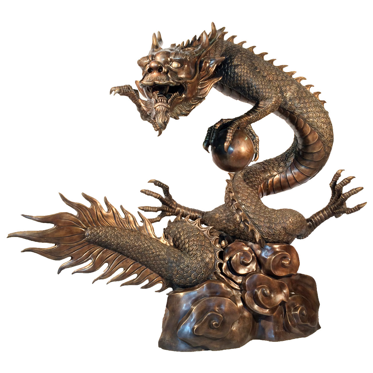 Large Dragon Fountain Bronze Statue