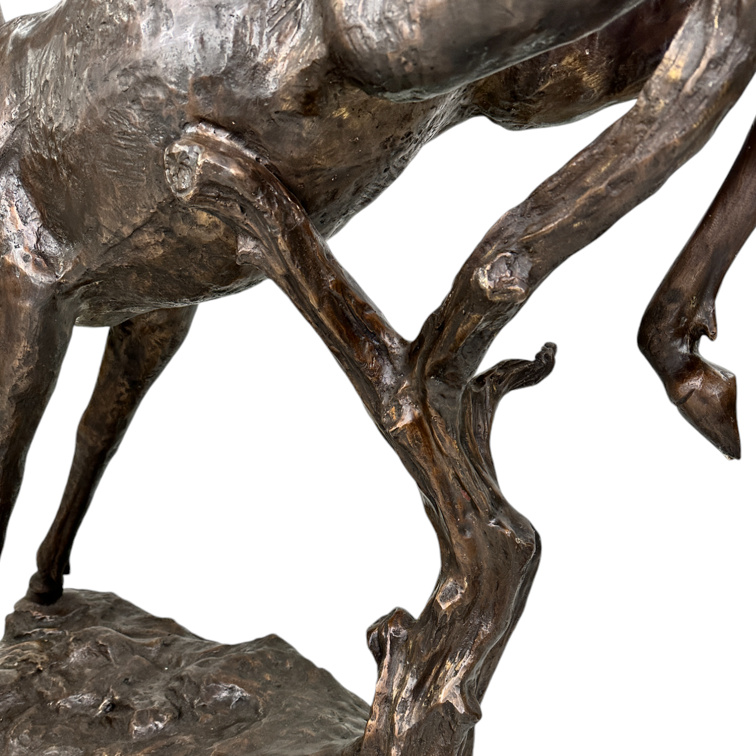 Jumping Fawn Bronze Statue