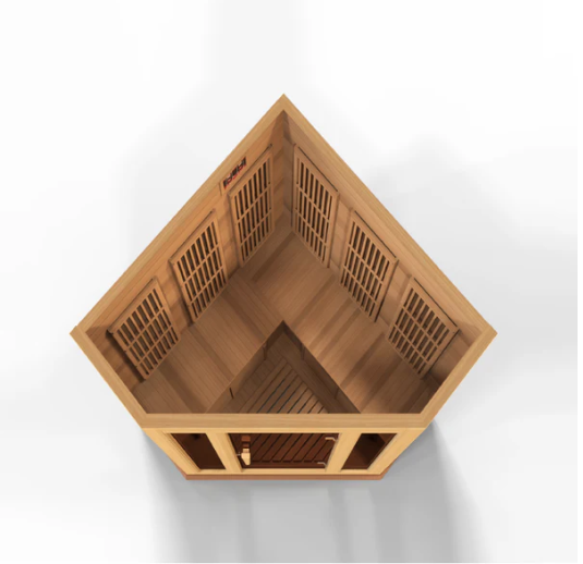 Maxxus Avignon 3 Person Corner Low EMF FAR Infrared Sauna Canadian Red Cedar MX-K356-01 CED