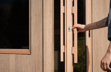 Thermasol Solaris - Tile Oak, 2-5 Person, Solar-Powered Outdoor Sauna