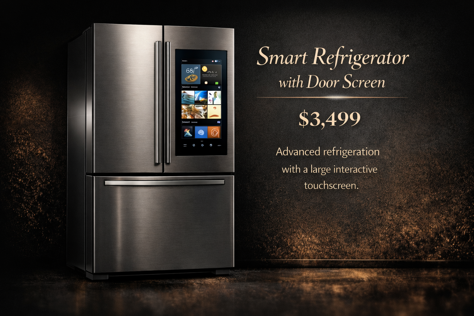 Smart fridge with interactive touchscreen