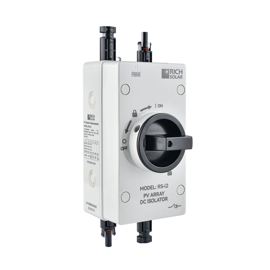 Solar PV DC Quick Disconnect Switch | Solar Array DC Quick Disconnect Switch | 1500 Volt 55 Amp | 2 Pole 1 String | Easy to Install