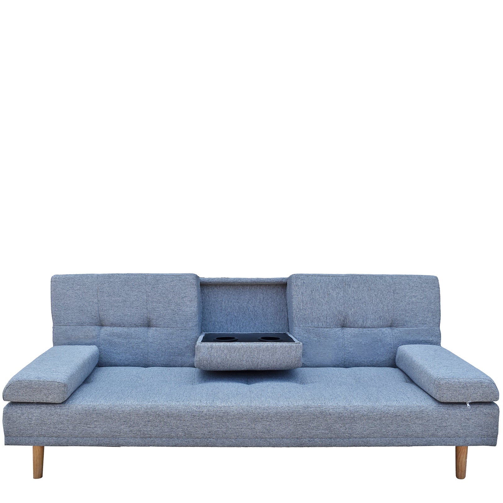 Casa Decor Mendoza 2 in 1 Sofa Bed Couch Grey Pull Down Cupholder 3