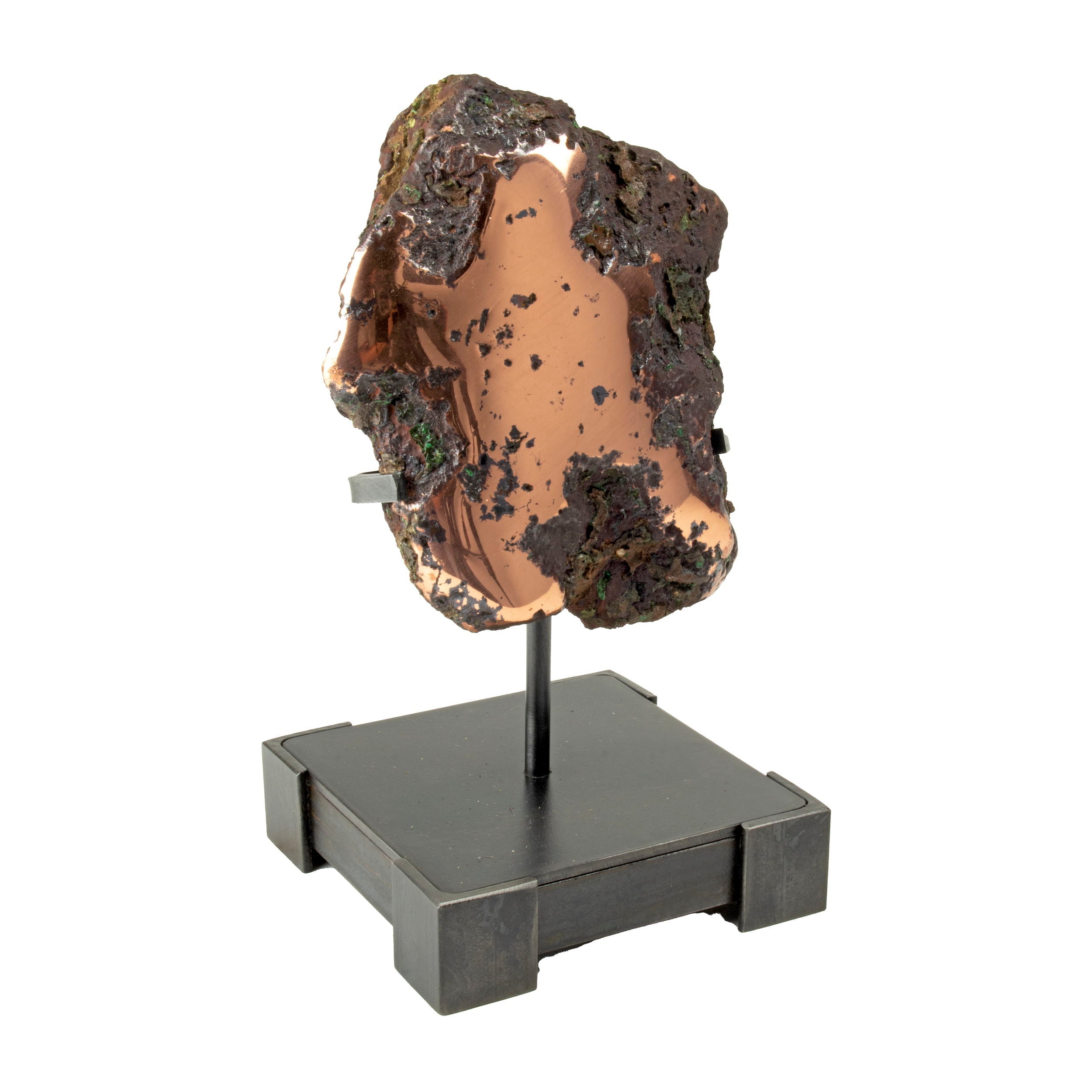 Michigan Float Copper Nugget on Custom Stand - Square with Corners