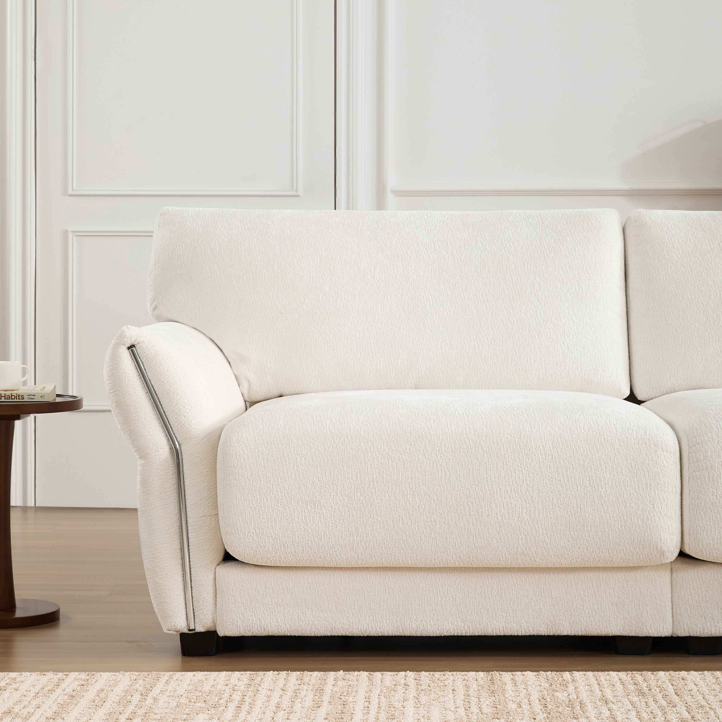110' Modular Sectional Sofa, L-Shape with Extra-Wide Seat Cushion, USB