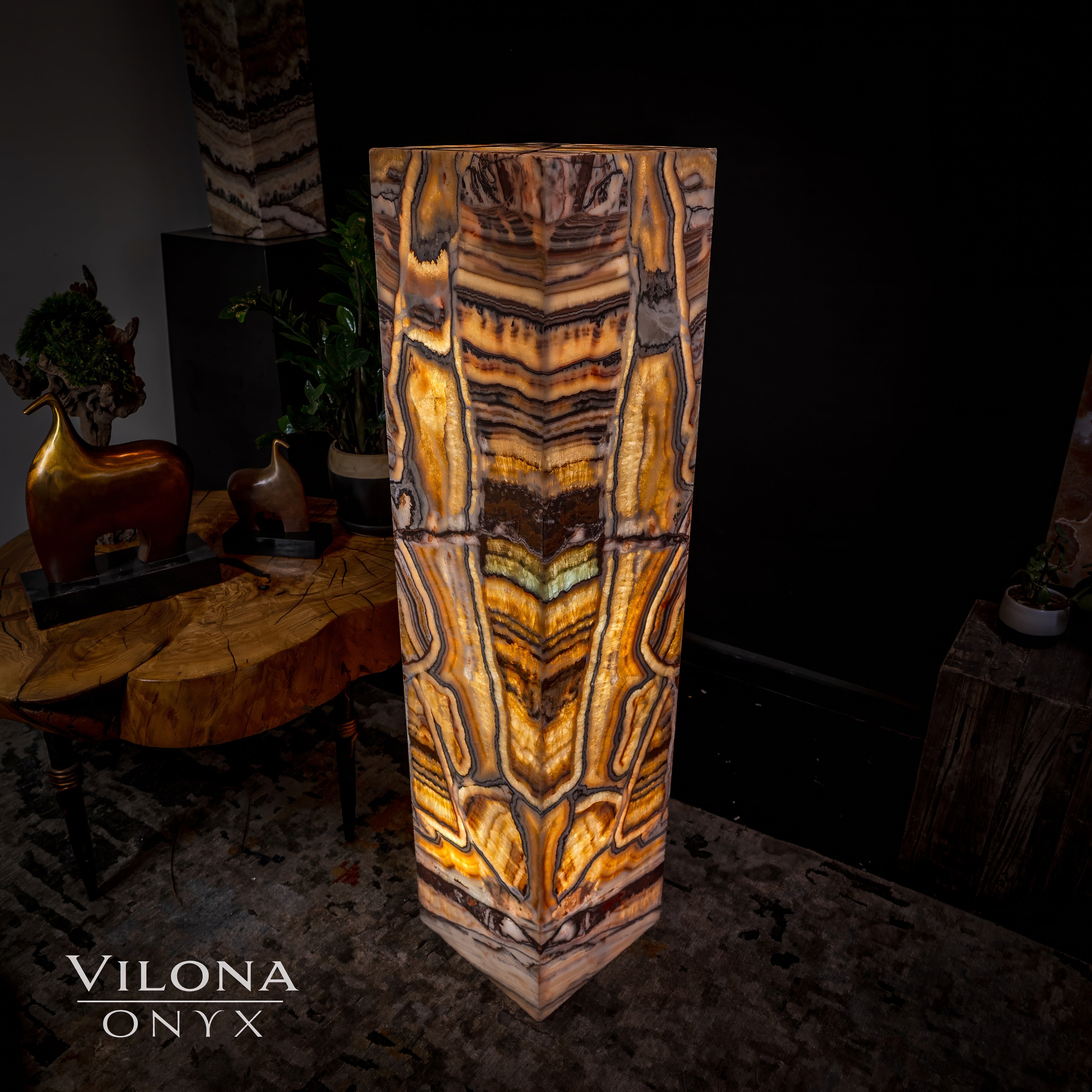 Aqua Onyx Floor Lamp - Medium - 49"H x 12"W - Square - #2