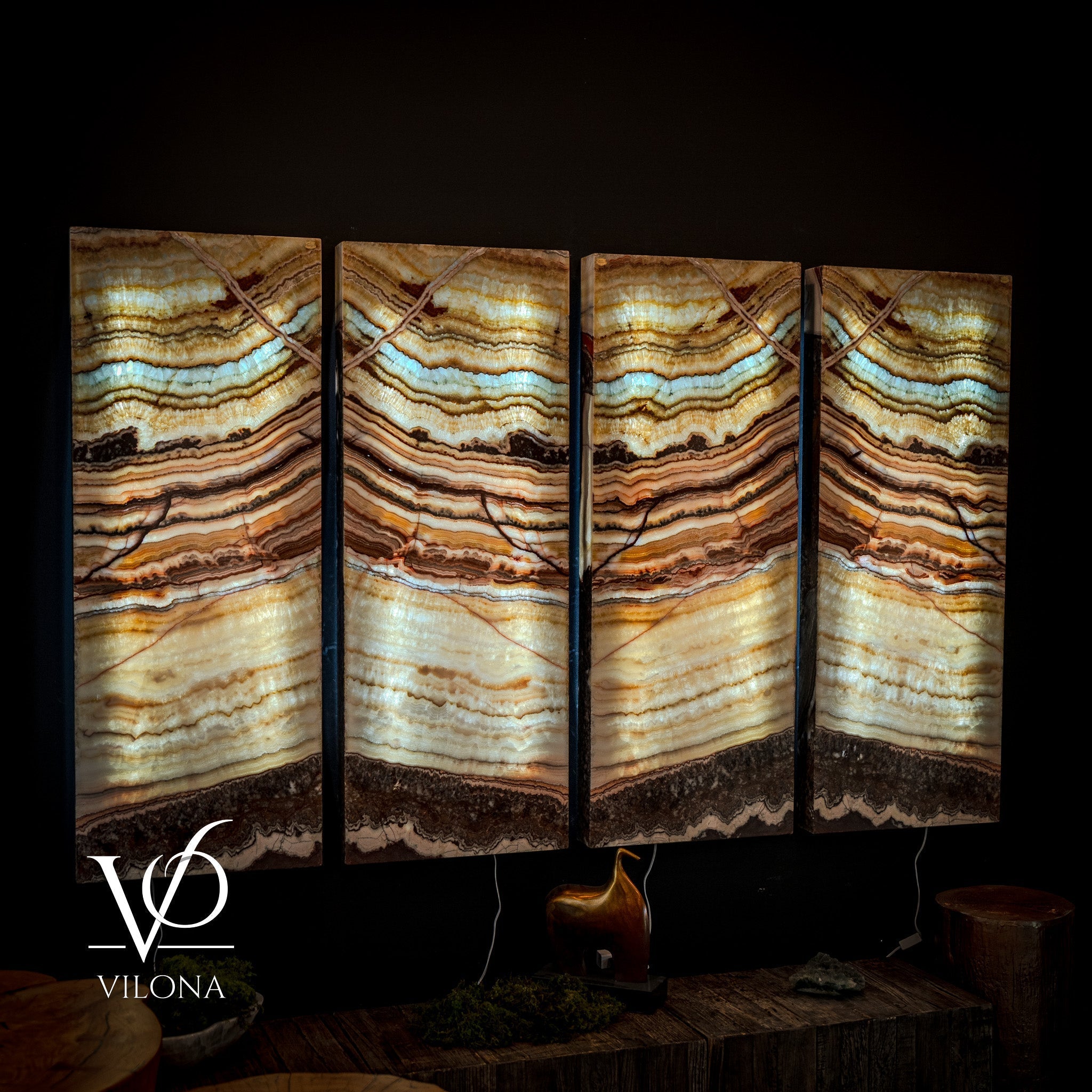 Aqua Onyx Wall Panels Quad (Set #3)