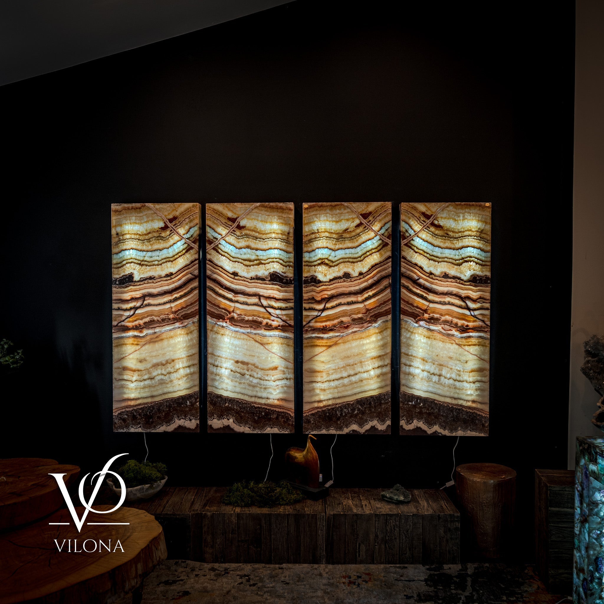 Aqua Onyx Wall Panels Quad (Set #3)