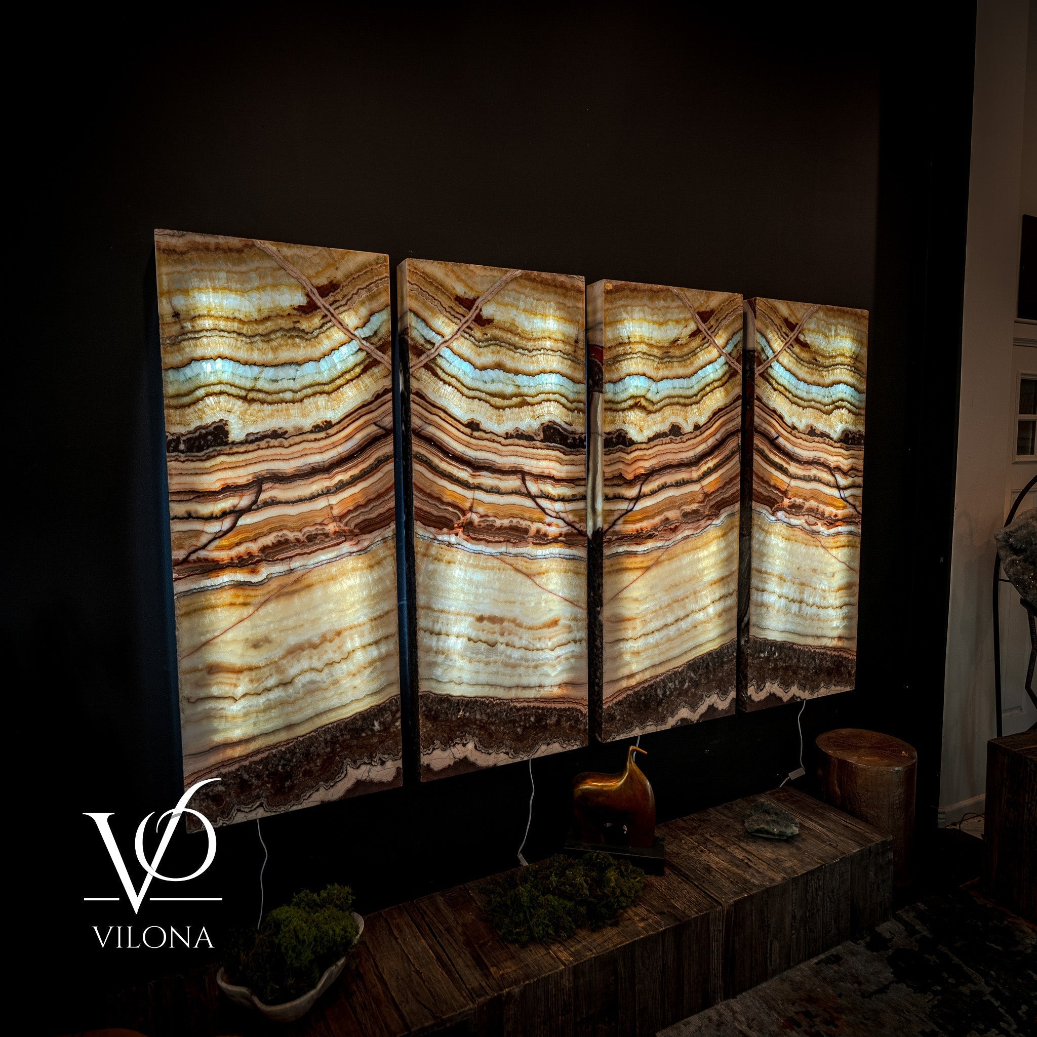 Aqua Onyx Wall Panels Quad (Set #3)