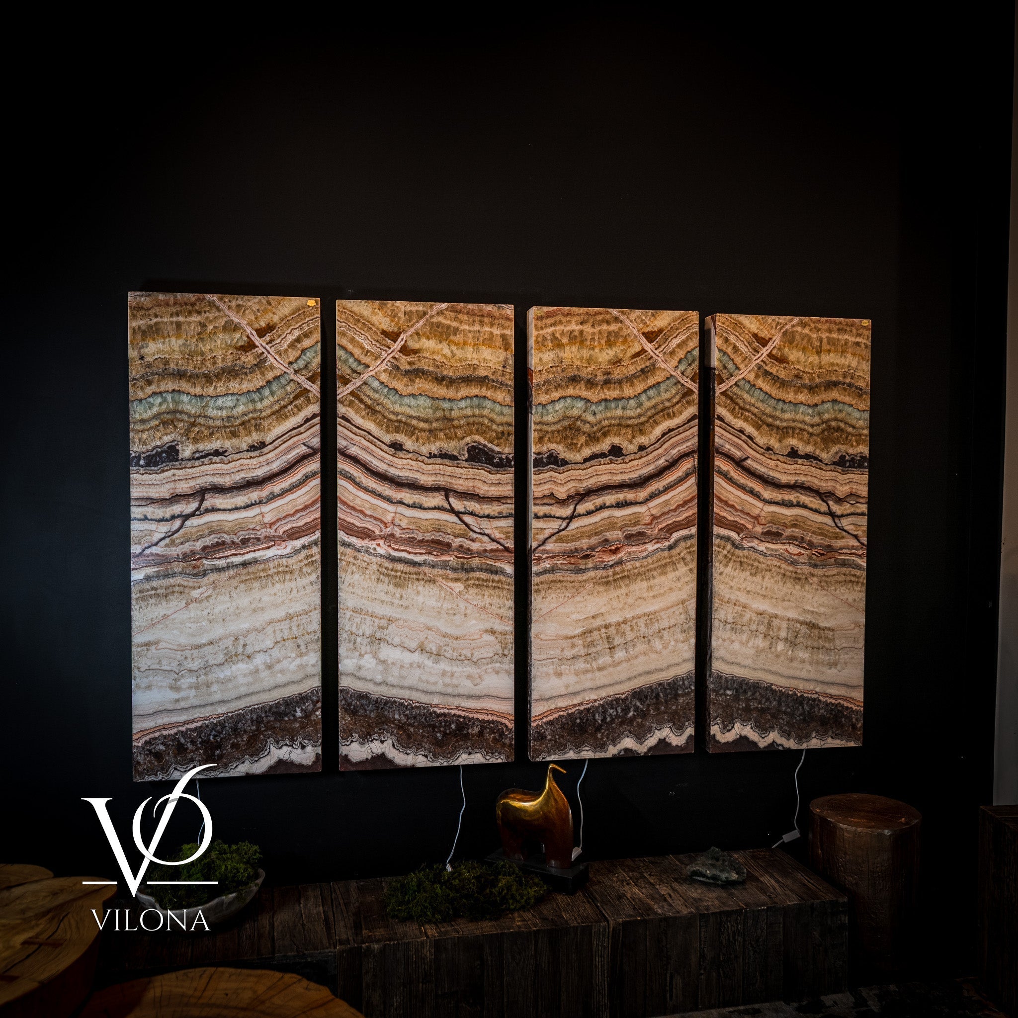Aqua Onyx Wall Panels Quad (Set #3)