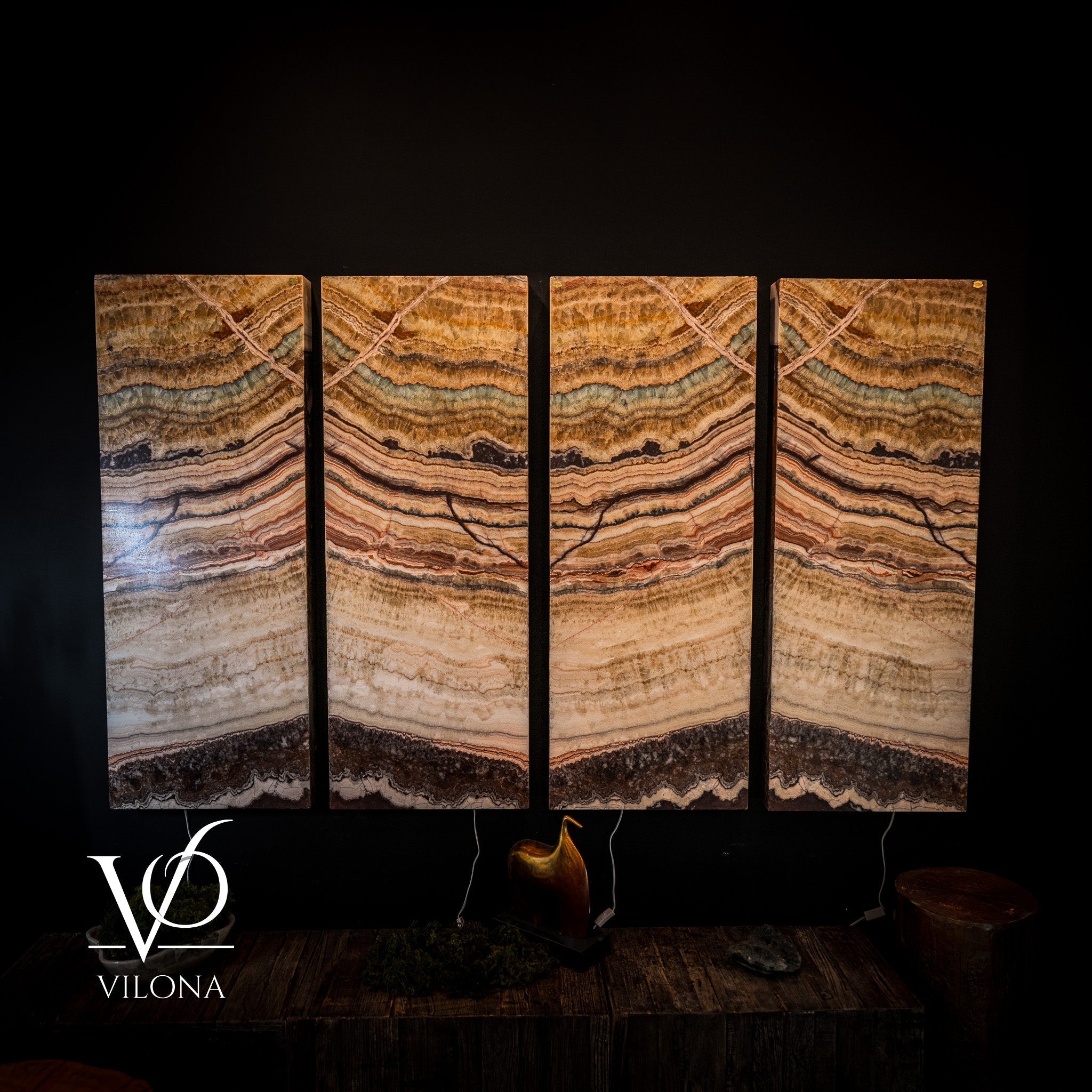 Aqua Onyx Wall Panels Quad (Set #3)