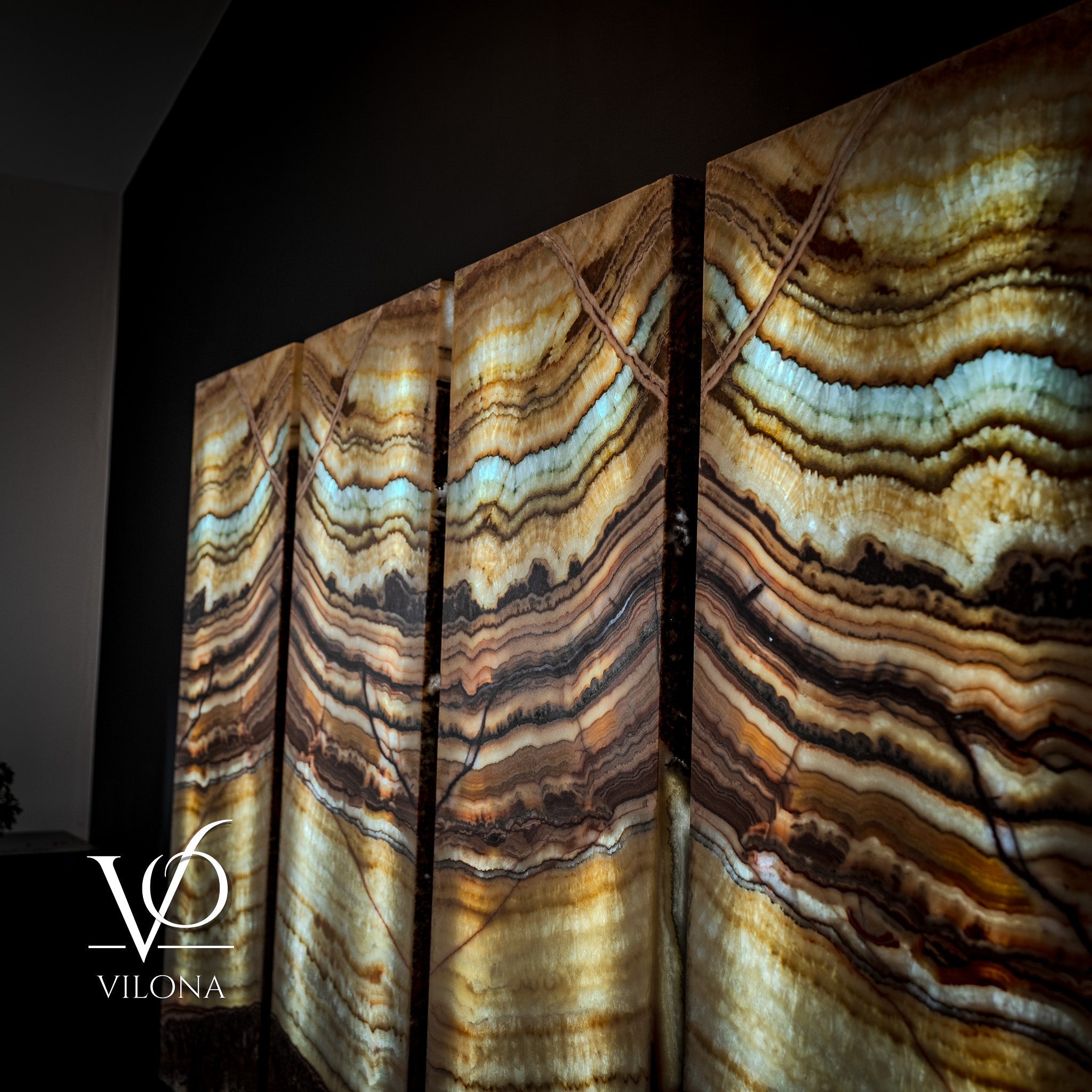 Aqua Onyx Wall Panels Quad (Set #3)