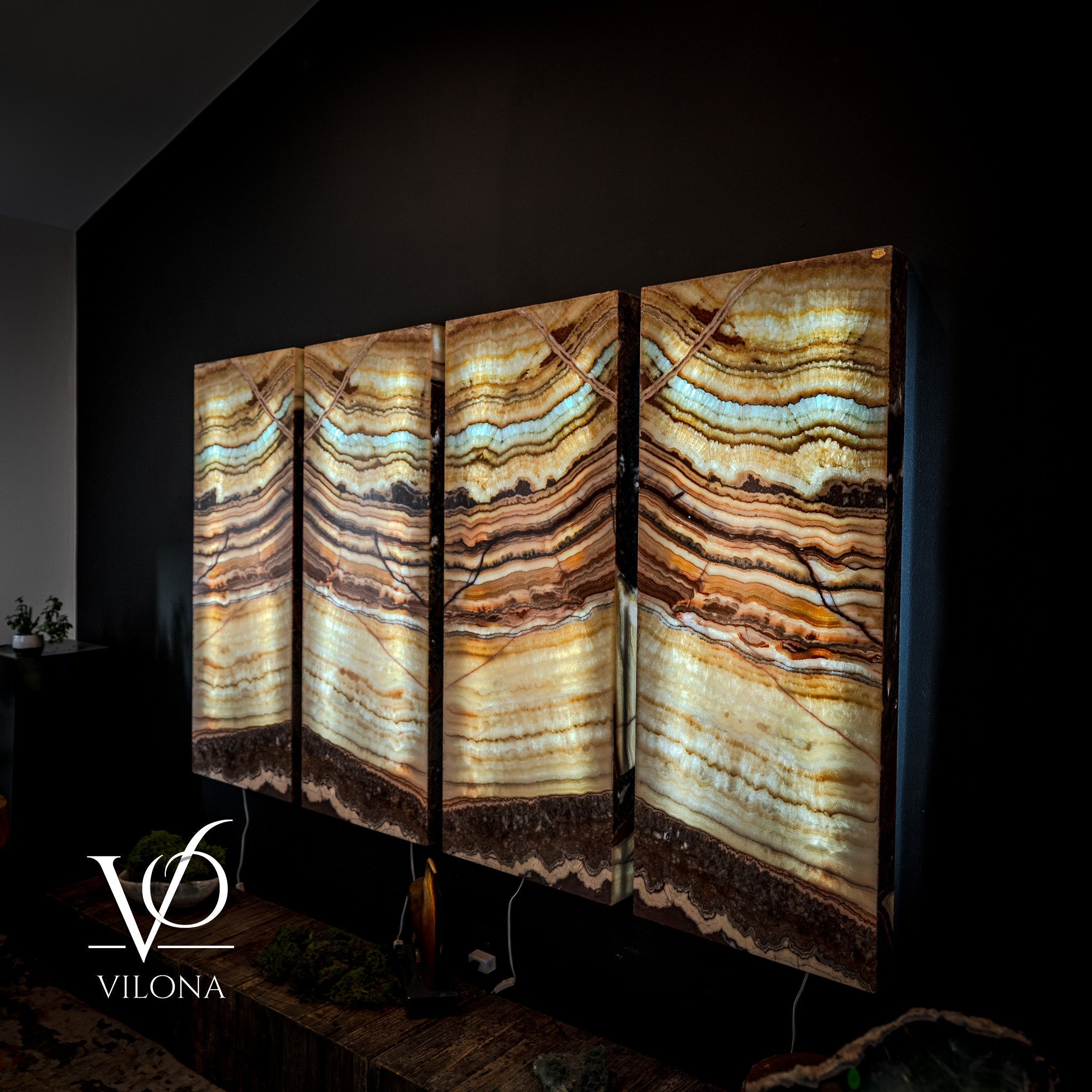 Aqua Onyx Wall Panels Quad (Set #3)