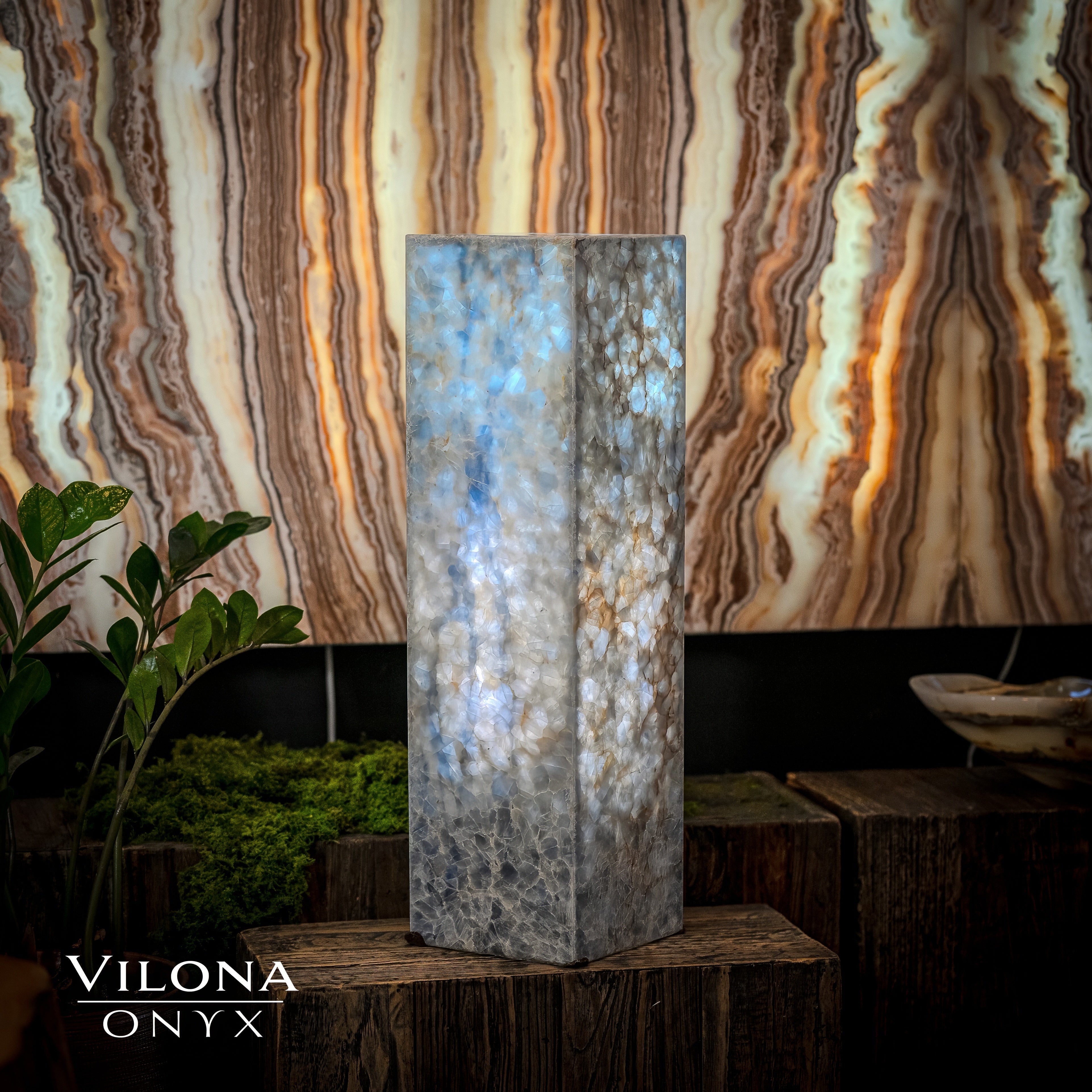 Arctic Onyx Floor Lamp - Small - 27.5"H x 8"W - Square - #1
