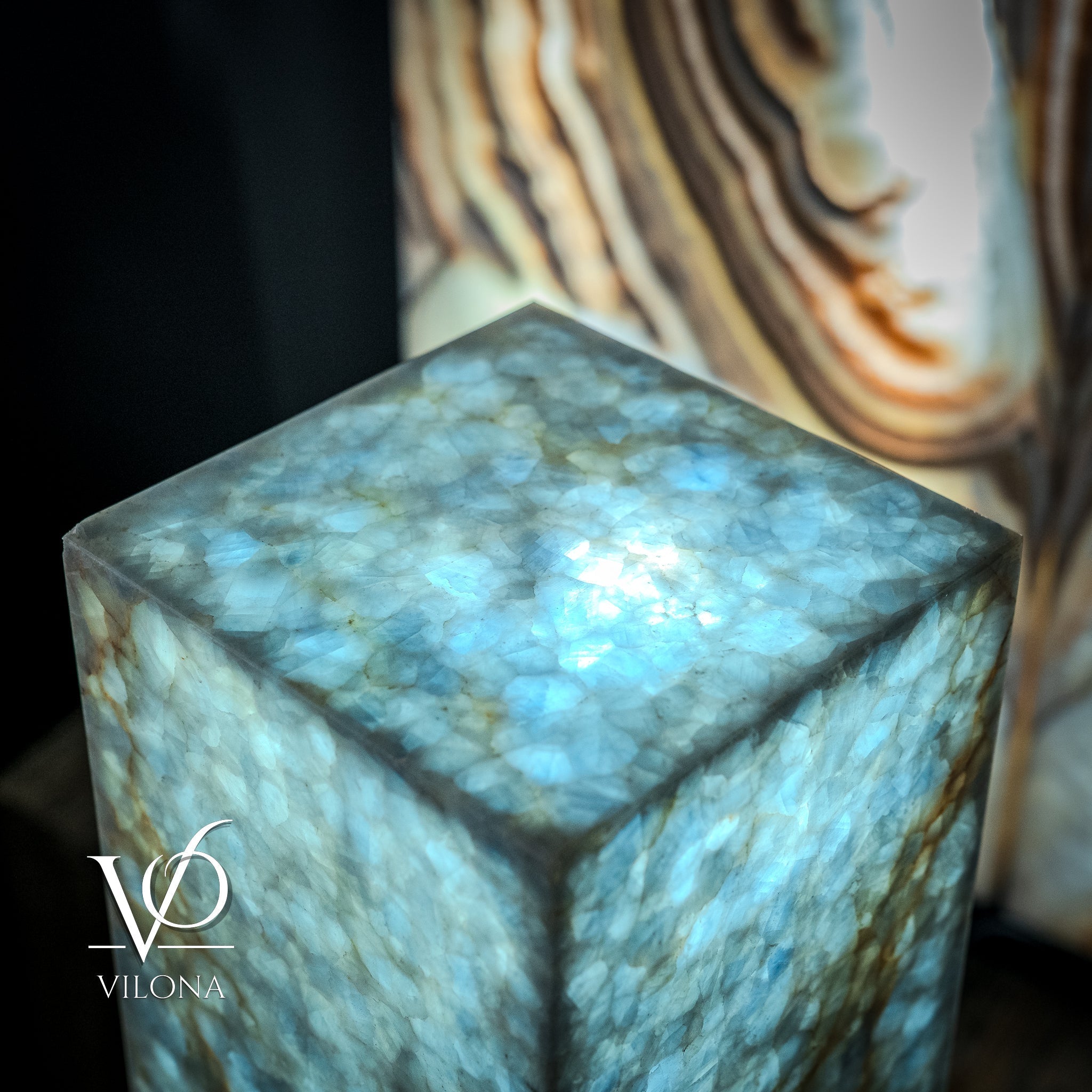 Arctic Onyx Floor Lamp - Medium - 51.5"H x 10"W - Square - #2