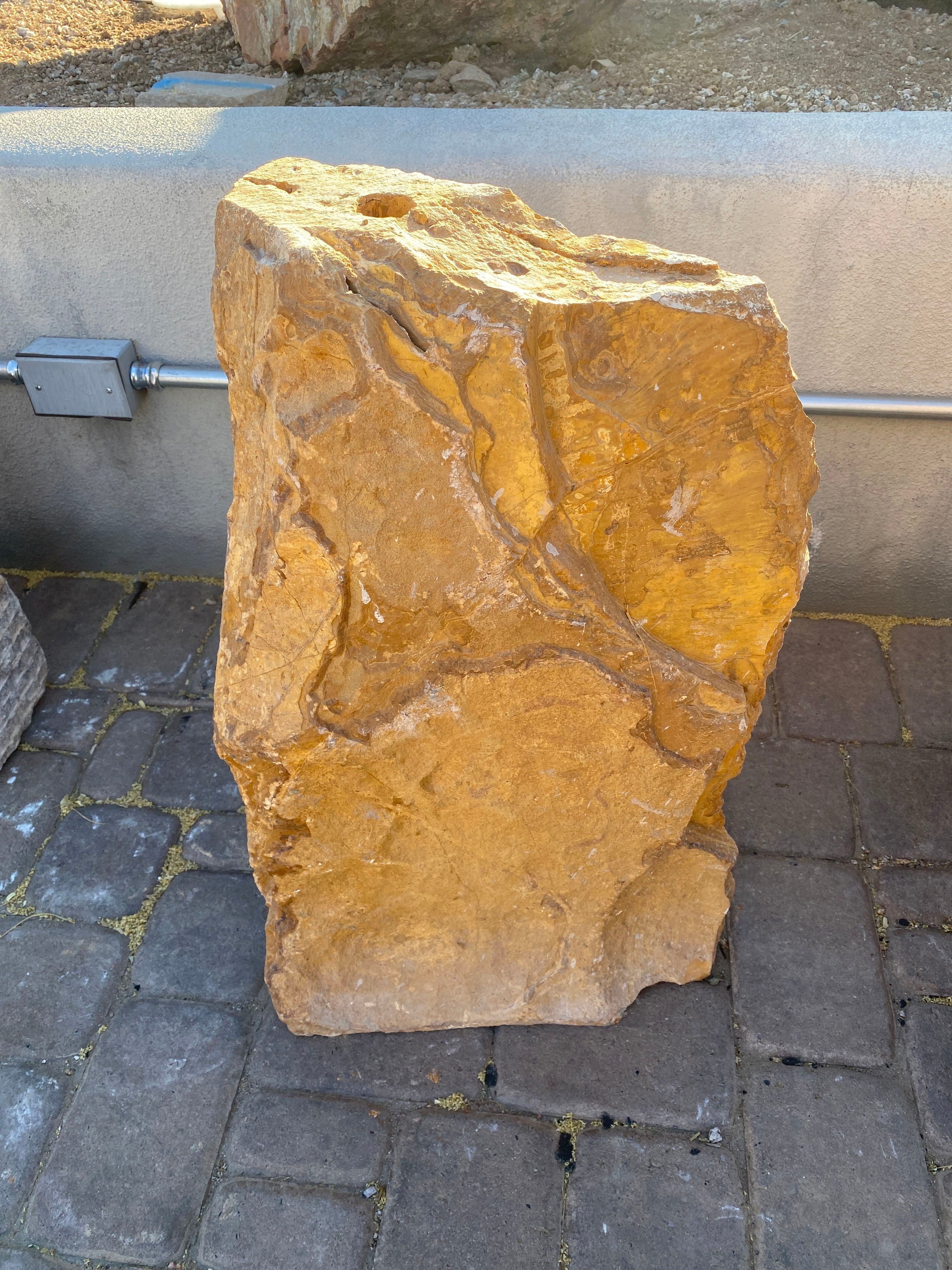 Brown Travertine Fountain With Cut corner