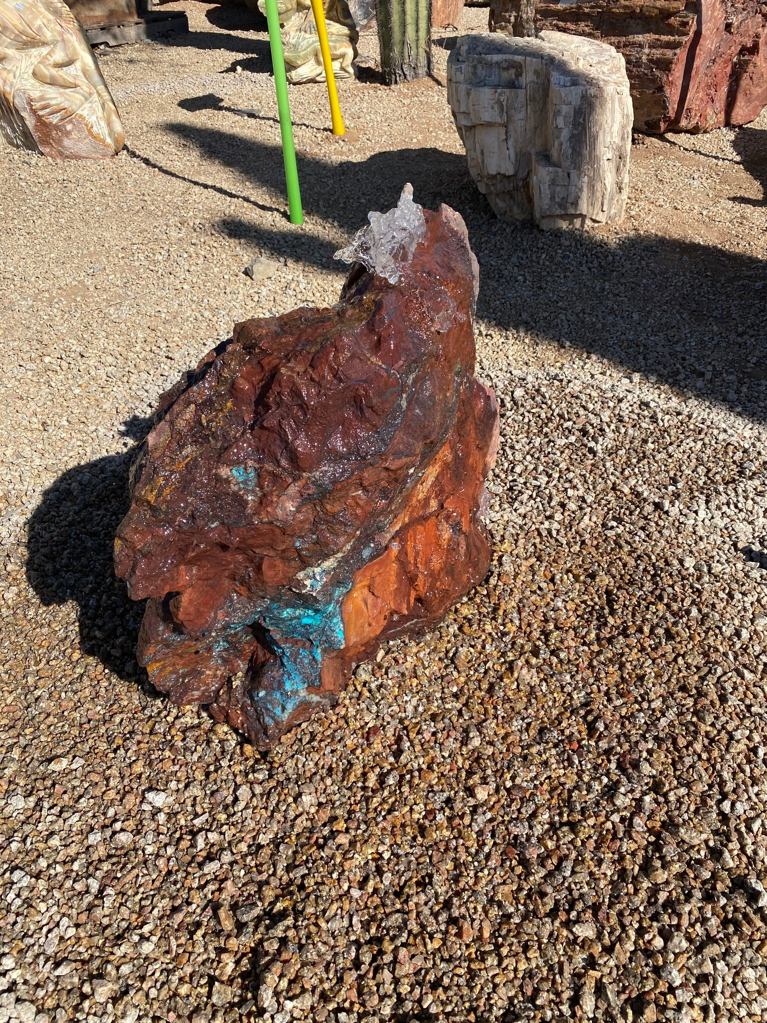 Arizona Copper Ore Fountain - Moonlight Mine Chrysocolla & Specular Hematite