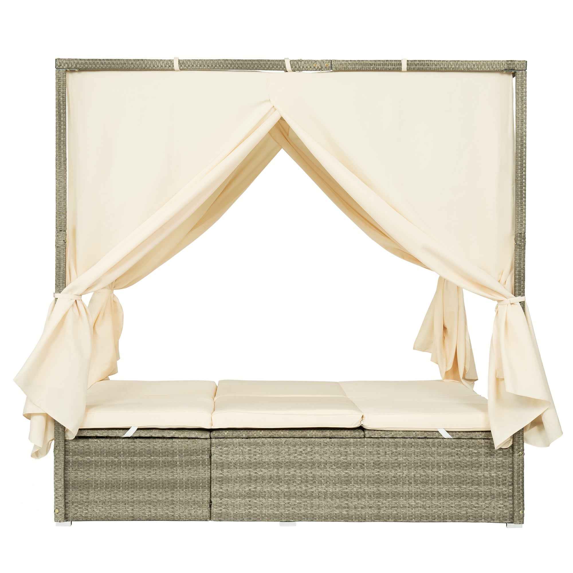 Adjustable Sun Bed With Curtain,High Comfort,With 3 Colors