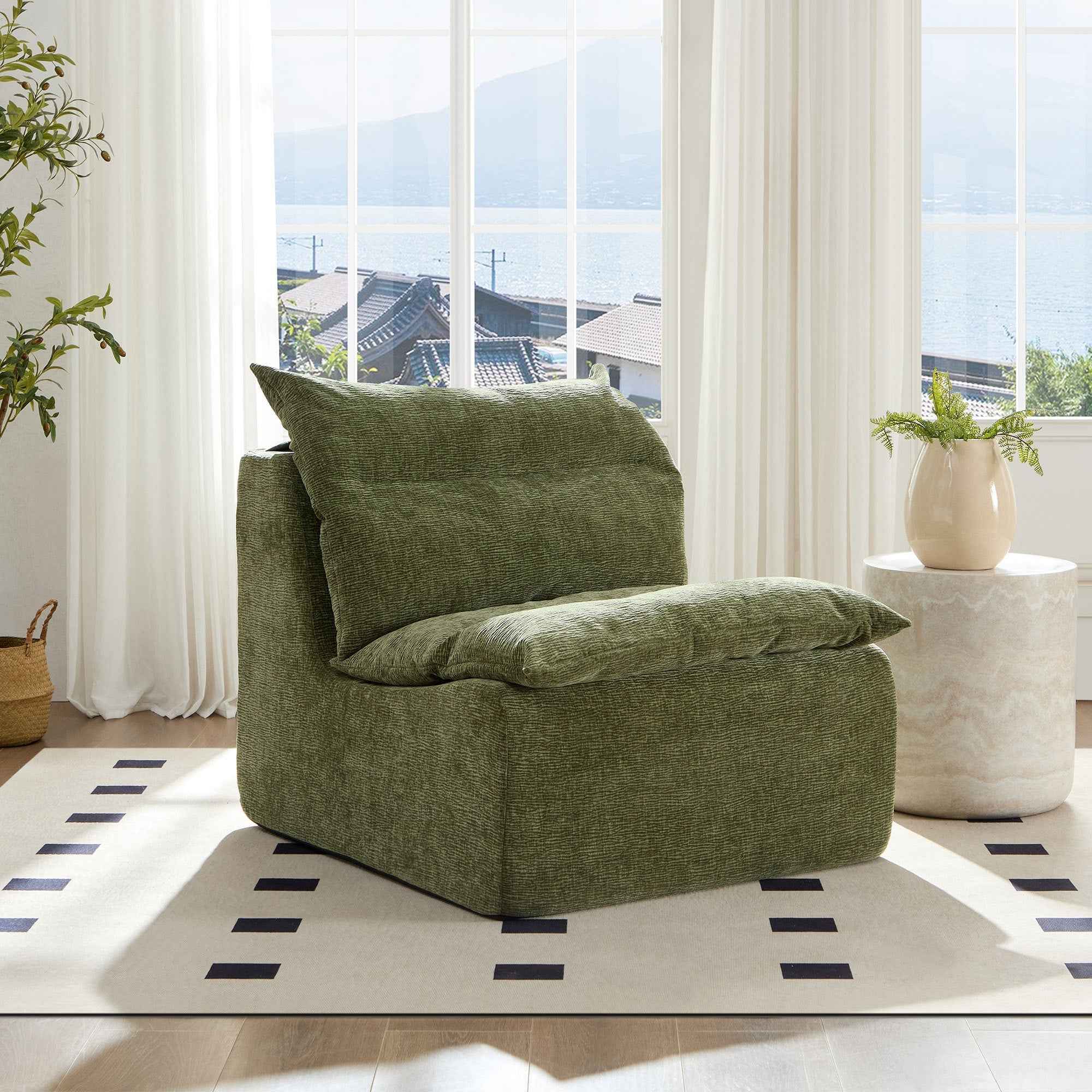 3 Seat Chair Sofa Lounge Chair With Backrest Fully Compressed Sofa