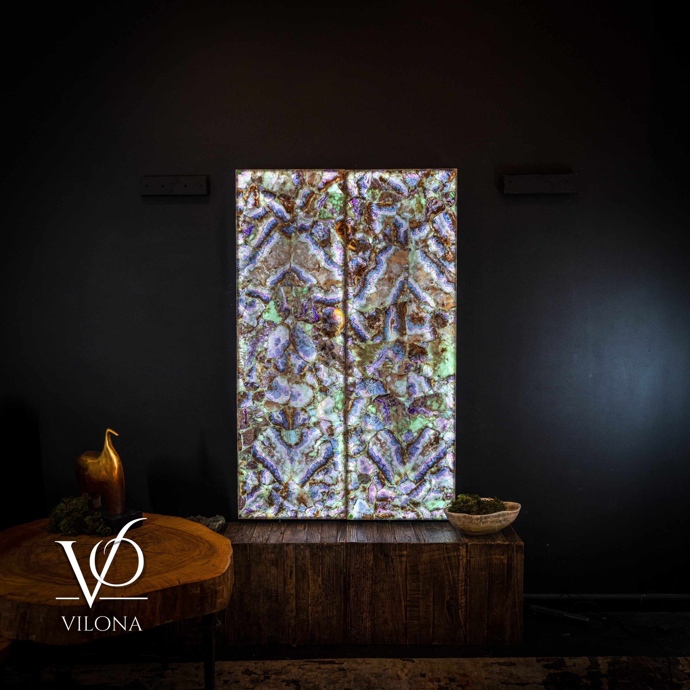 Collectors Grade Mosaic Fluorite Crystal Wall Panels