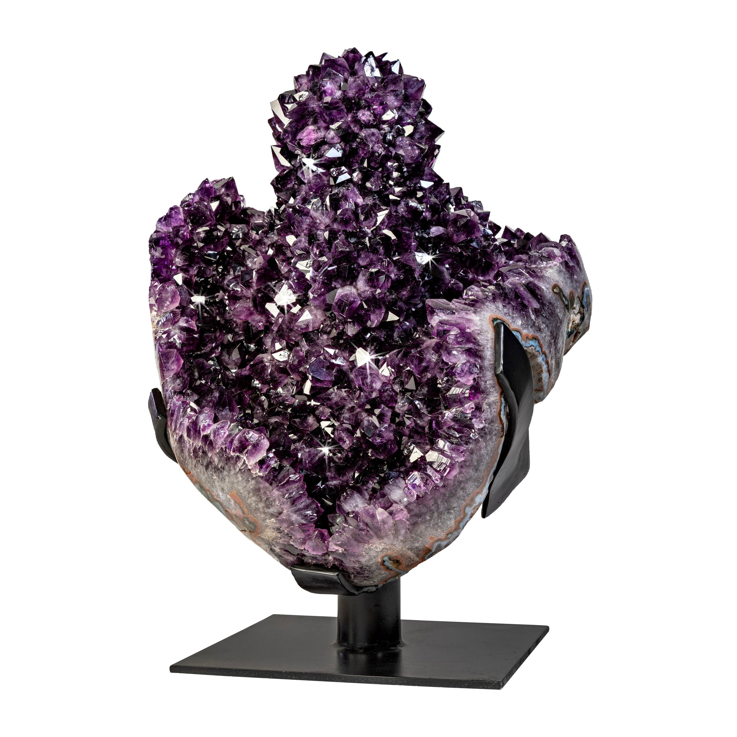 Amethyst Crystal Stalactite Specimen on Custom Fitted Stand