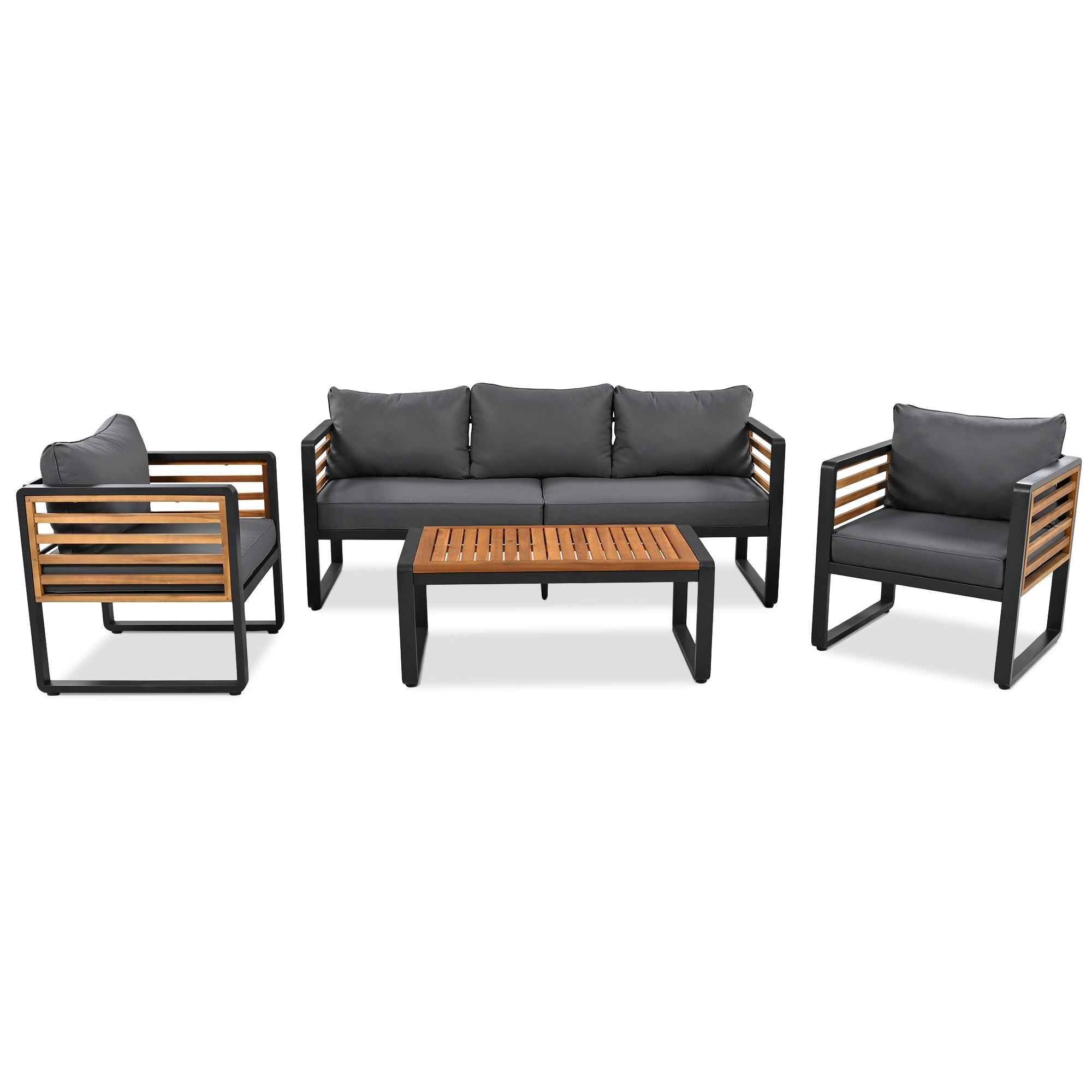 Large Size 4-pieces Outdoor Furniture sofa for 5 Person Conversation