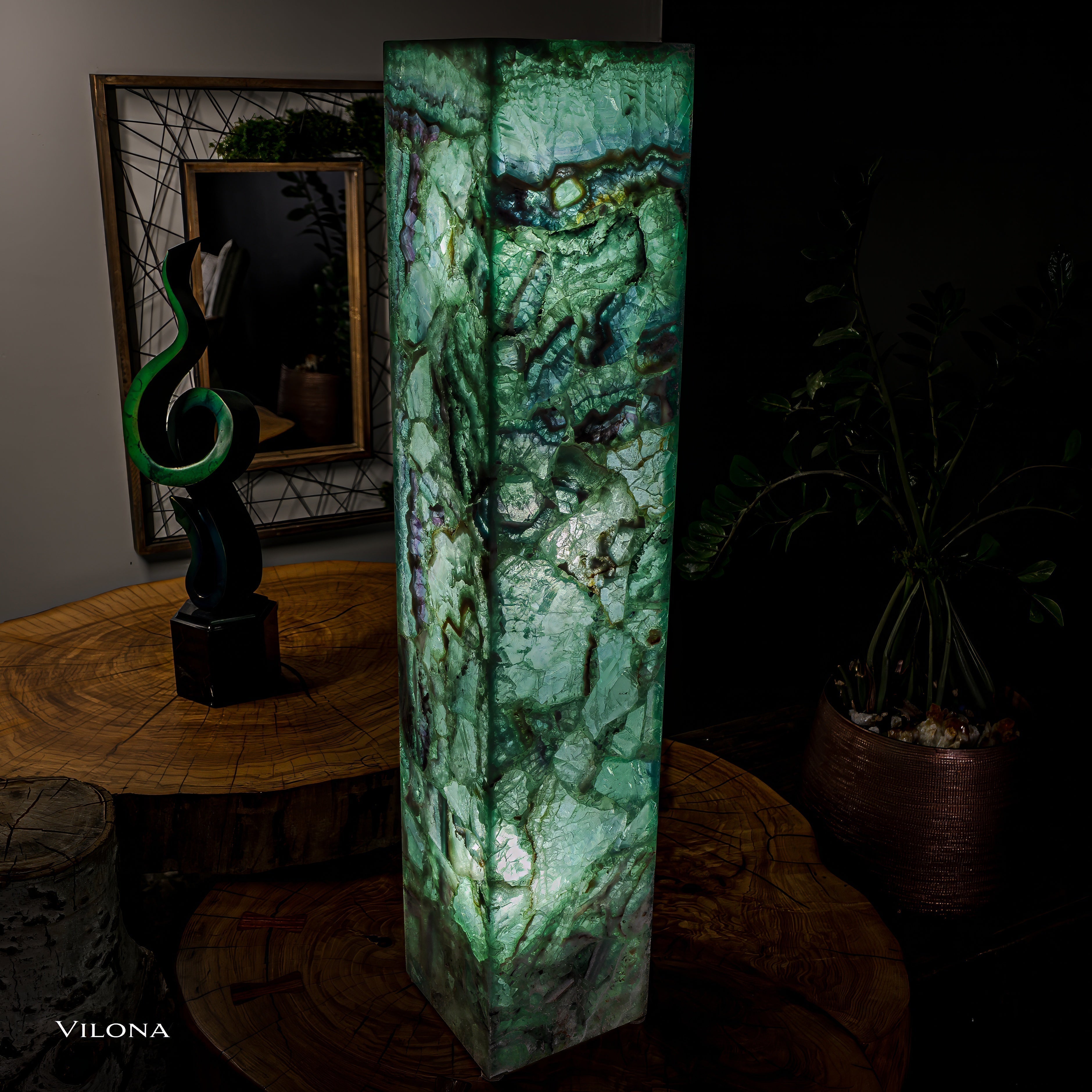 Fluorite Floor Lamp - Small - 39.5"H x 7.75"W - Square - (10/19)