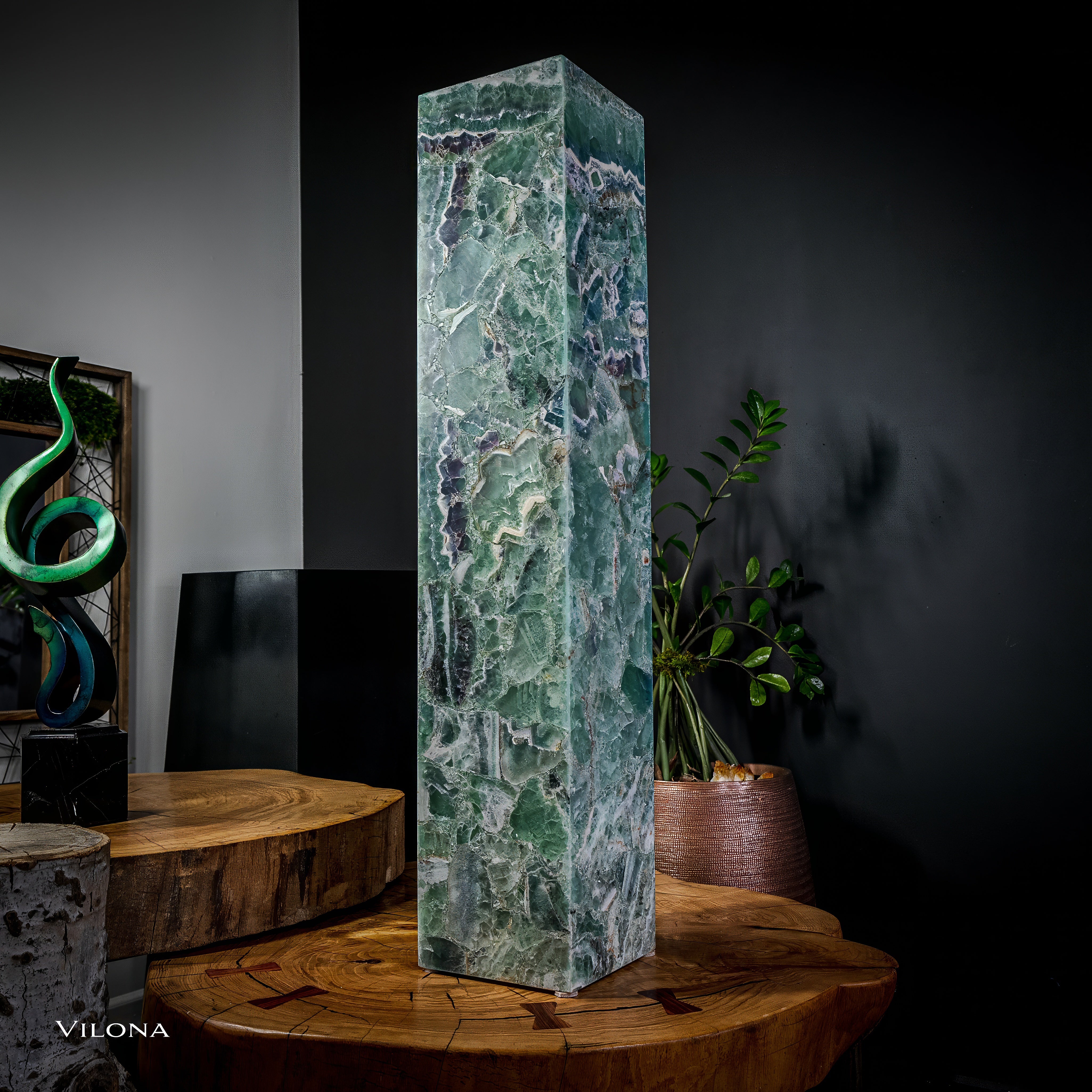 Fluorite Floor Lamp - Small - 39.5"H x 7.75"W - Square - (10/19)