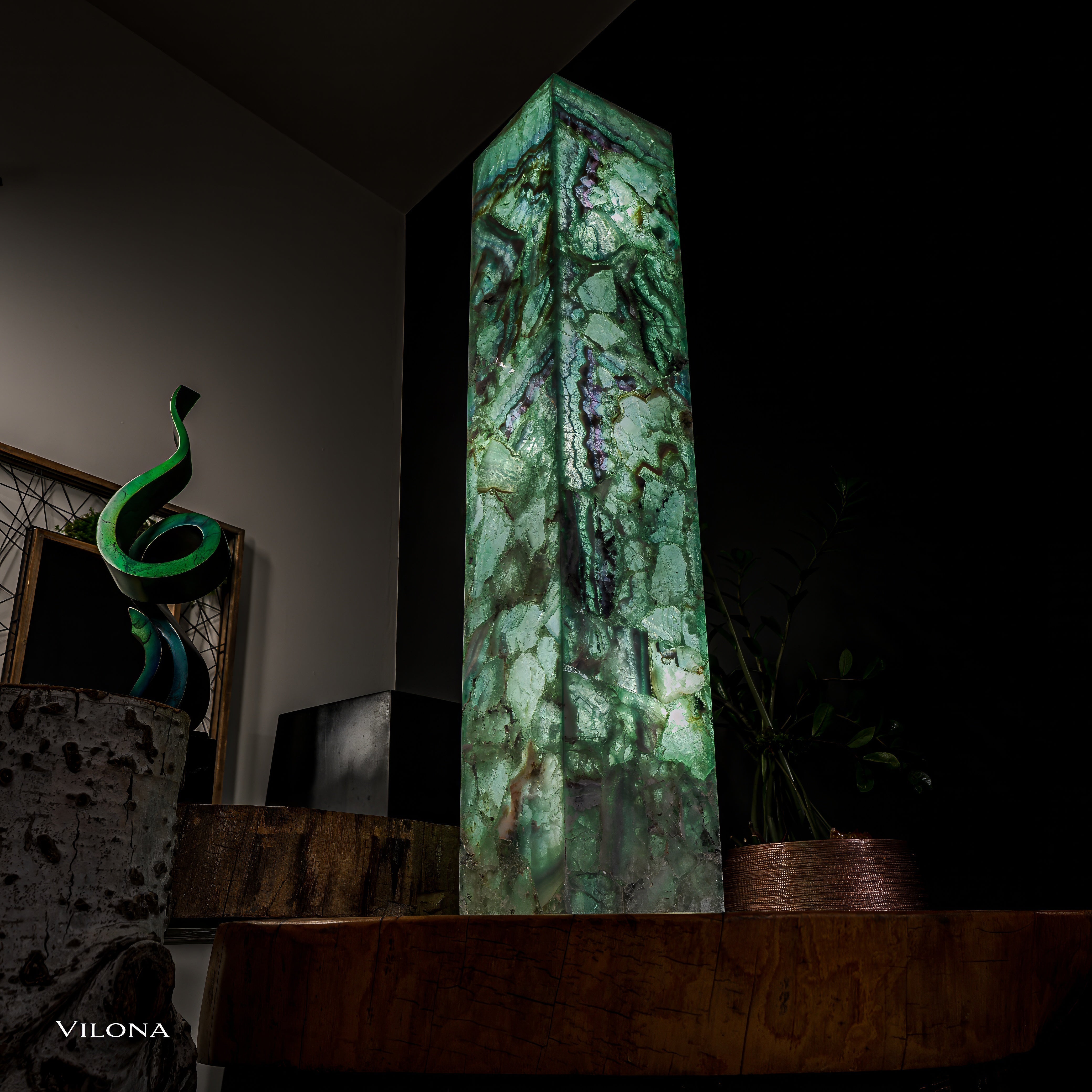 Fluorite Floor Lamp - Small - 39.5"H x 7.75"W - Square - (10/19)