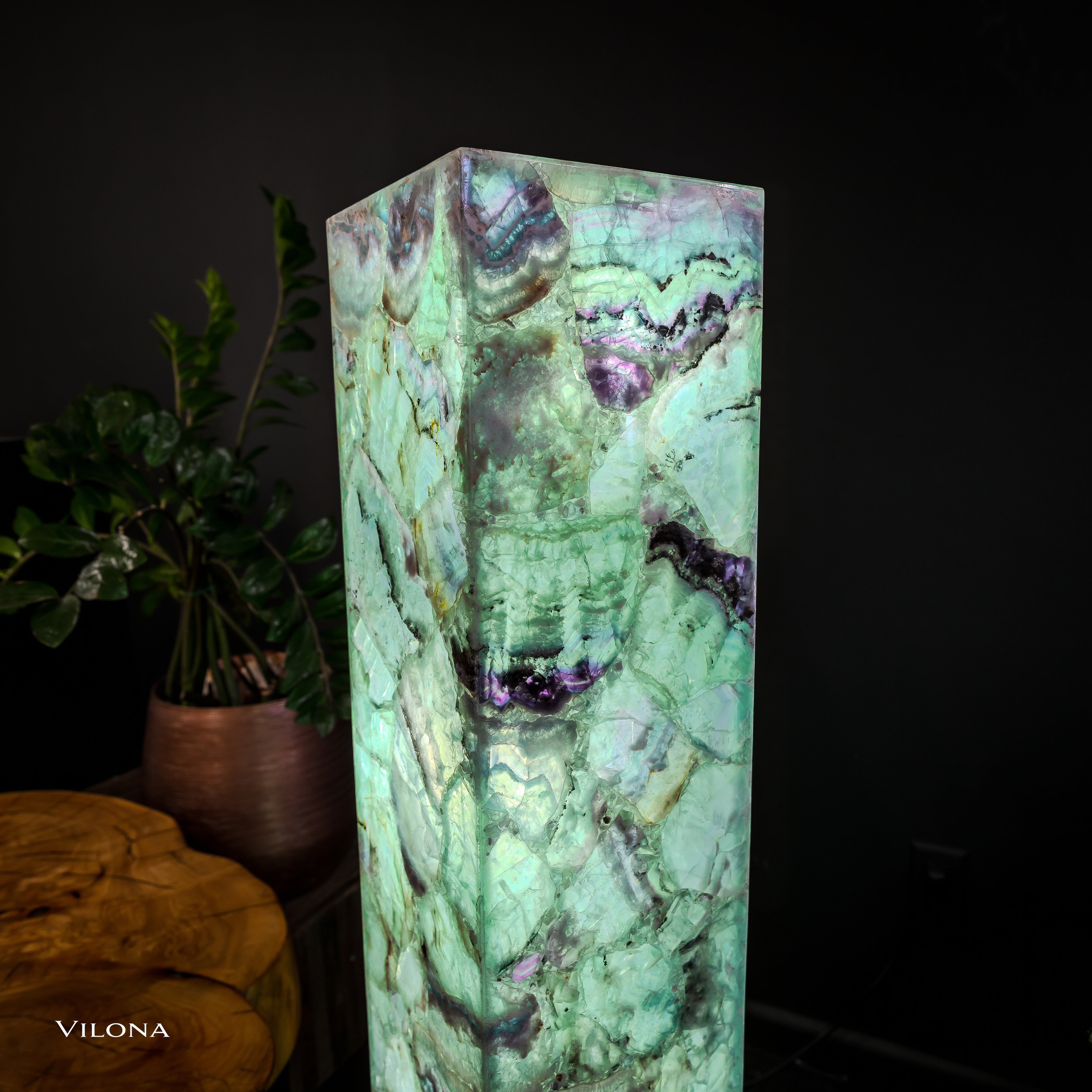 Fluorite Floor Lamp - Medium - 47"H x 8"W - Square (13/19)