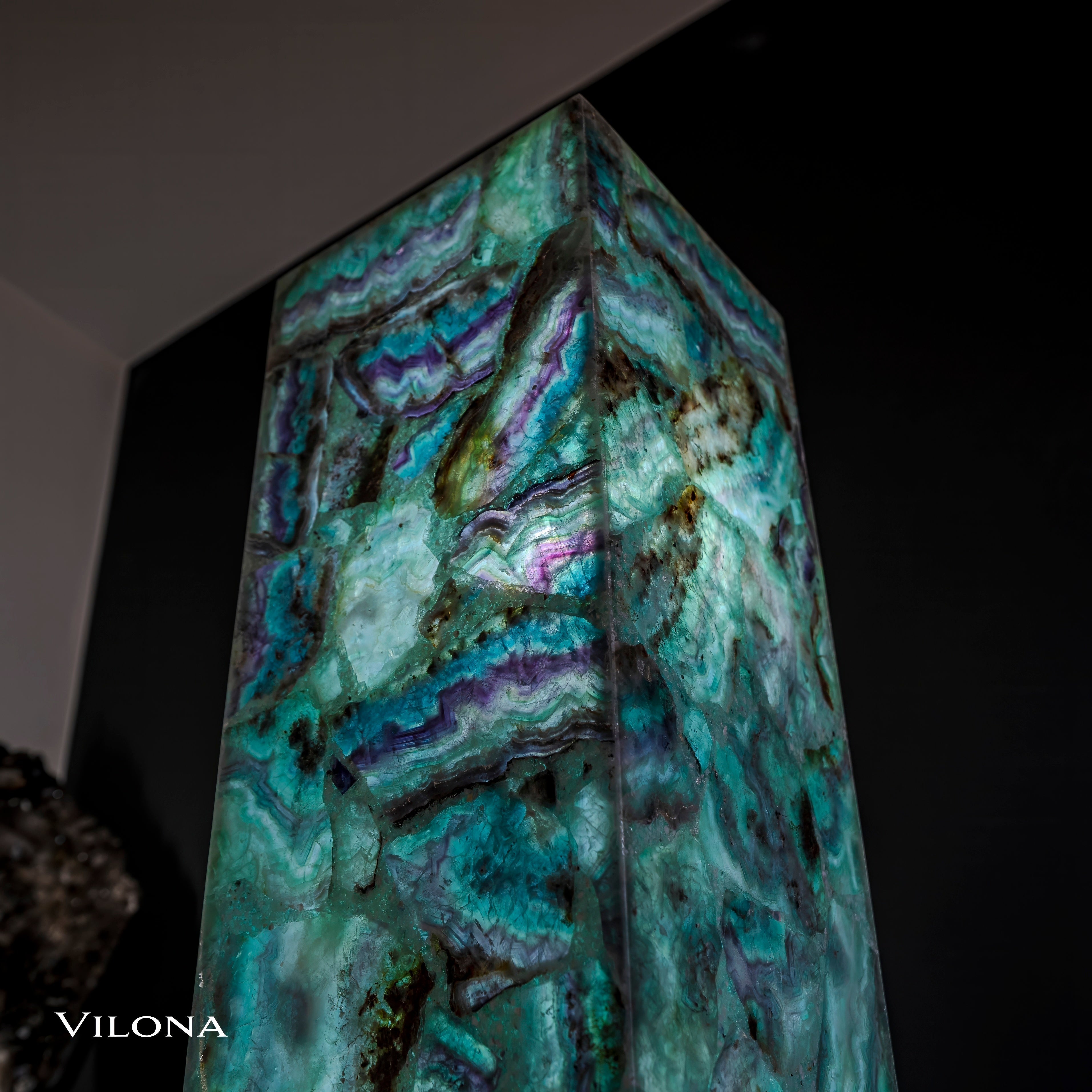 Fluorite Floor Lamp - Medium - 47.5"H x 10"W - Square - 2/19