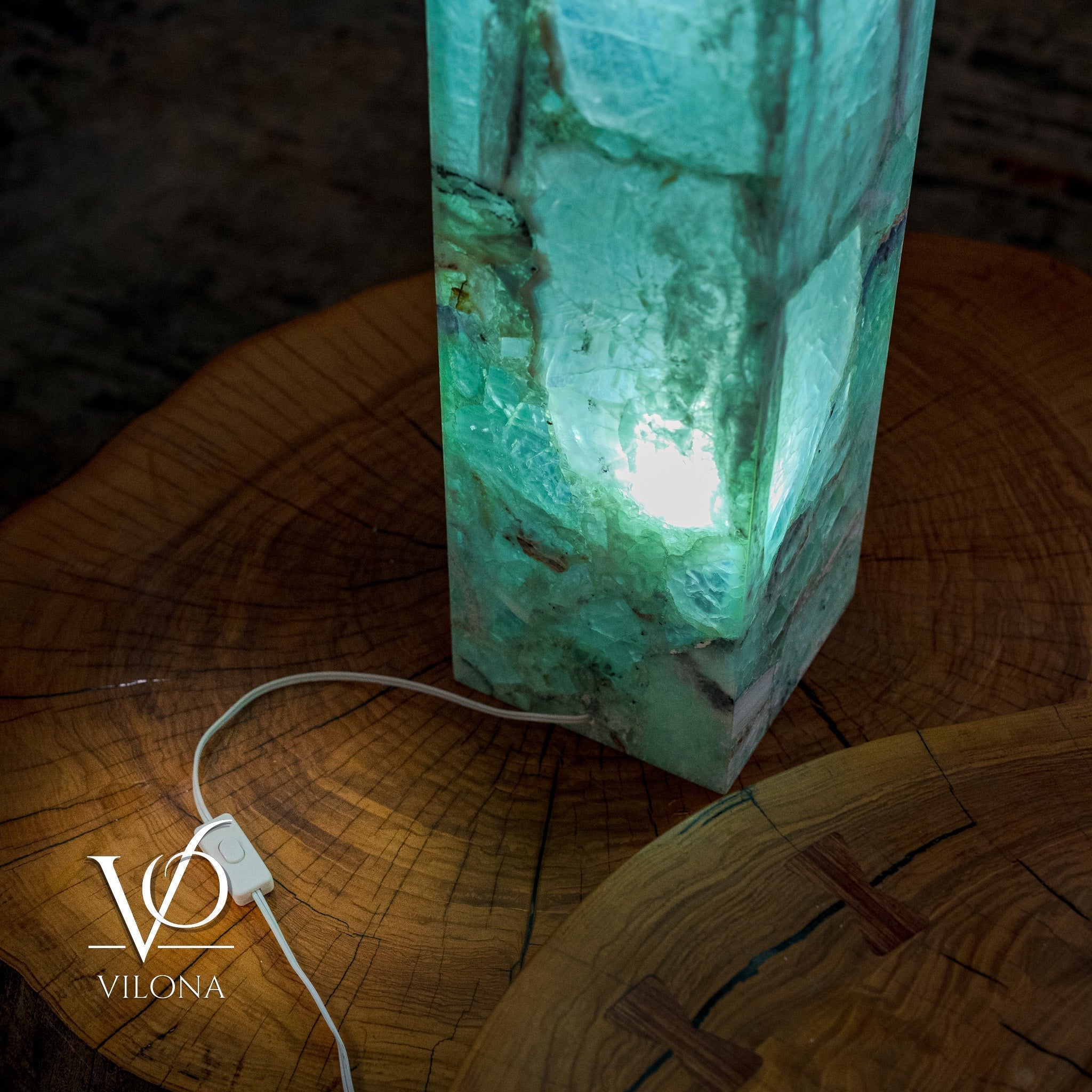 Fluorite Floor Lamp - Medium - 43.5"H x 8"W - Square - #6