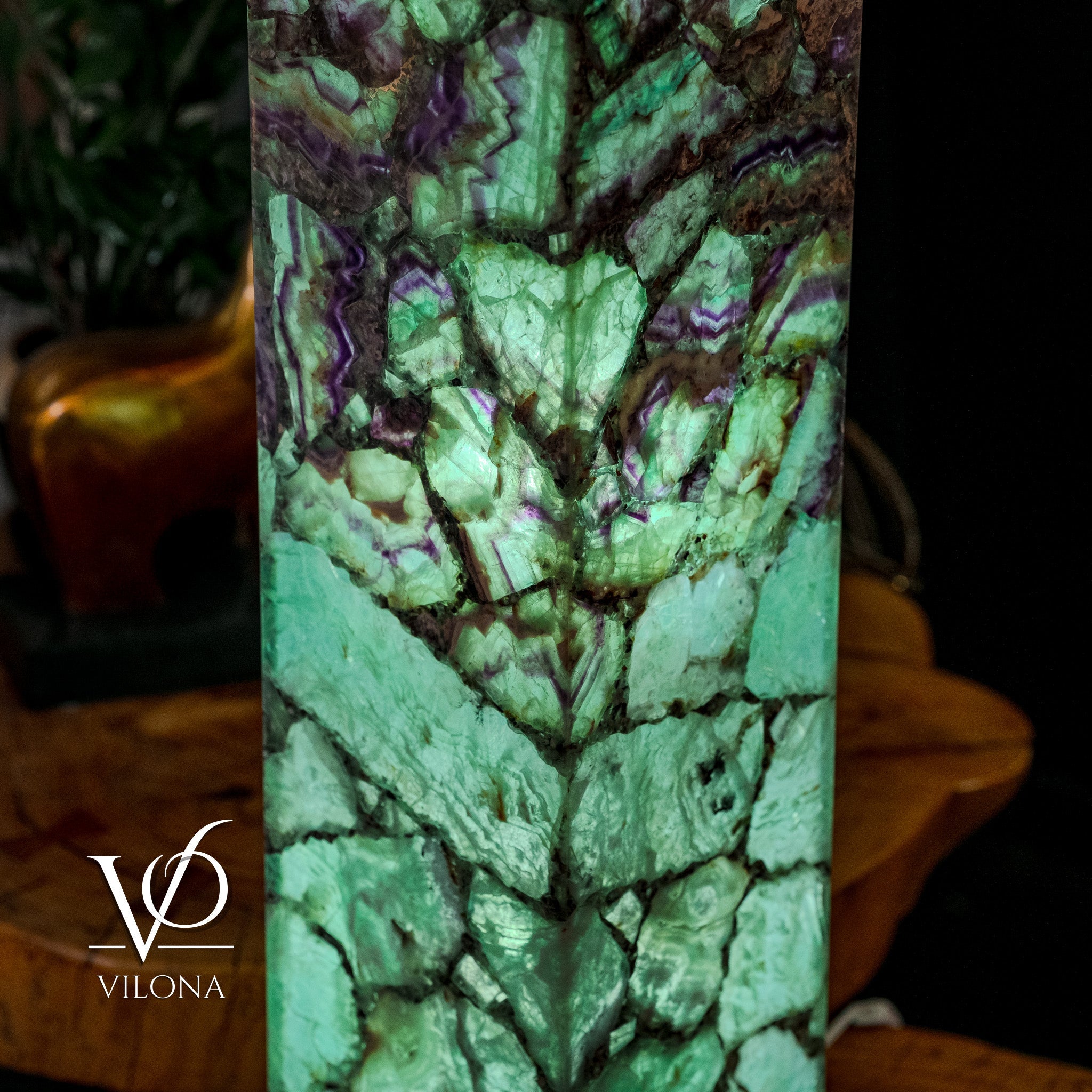 Fluorite Floor Lamp - Medium - 47.5"H x 10"W - Square - #7
