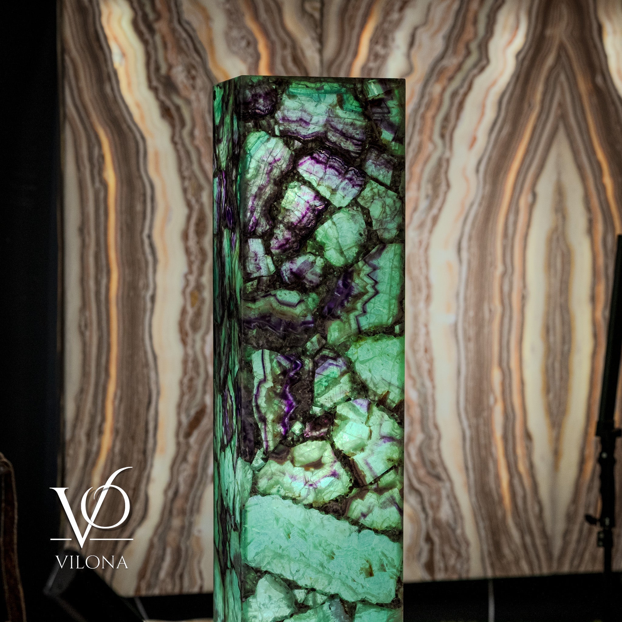 Fluorite Floor Lamp - Medium - 47.5"H x 10"W - Square - #7