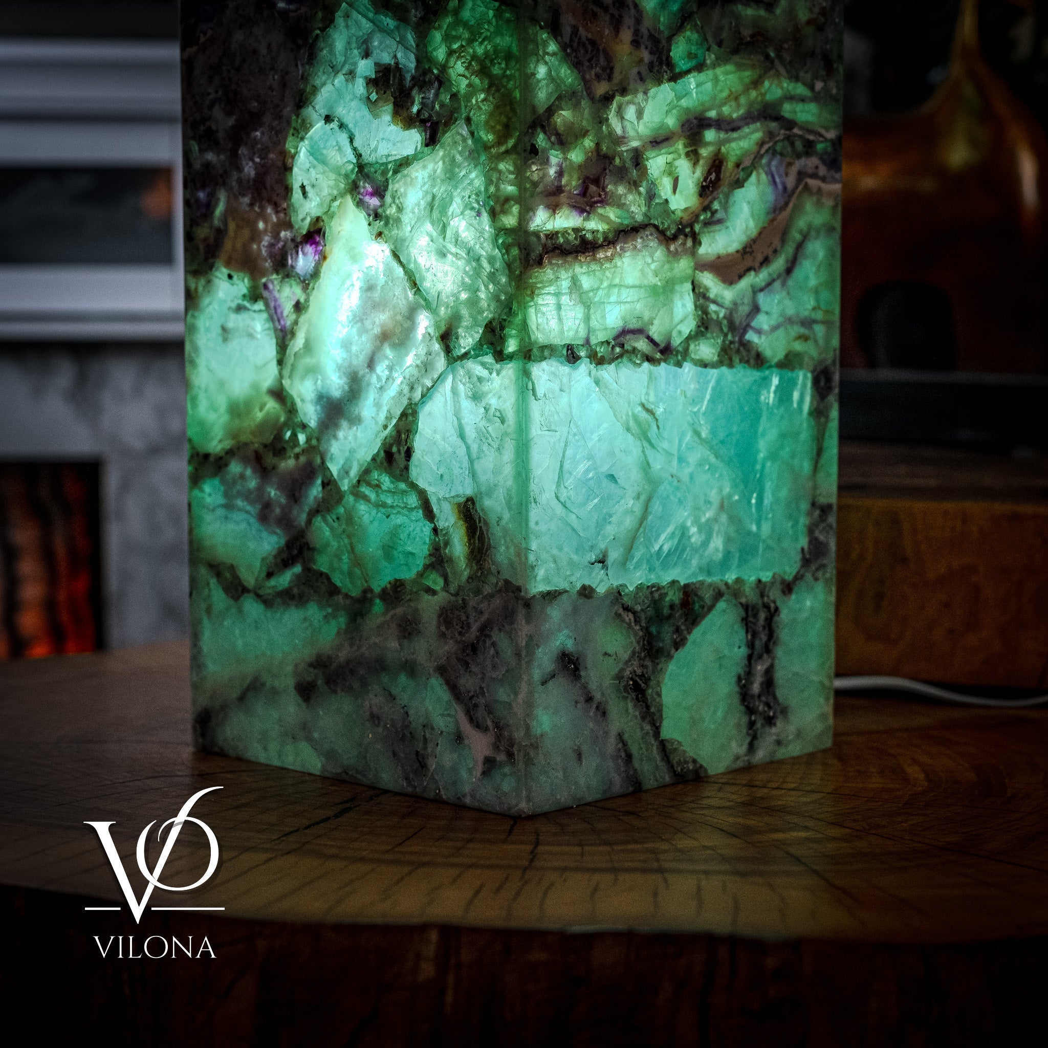 Fluorite Floor Lamp - Medium - 43.5"H x 10"W - Square - #8