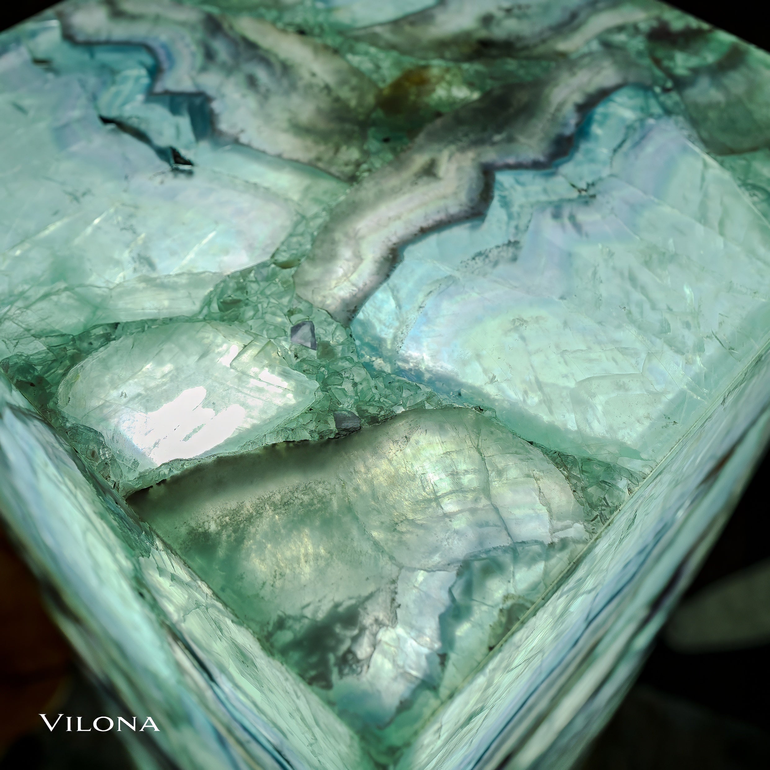 Fluorite Floor Lamp - Medium - 51.25"H x 10"W - Square - #8