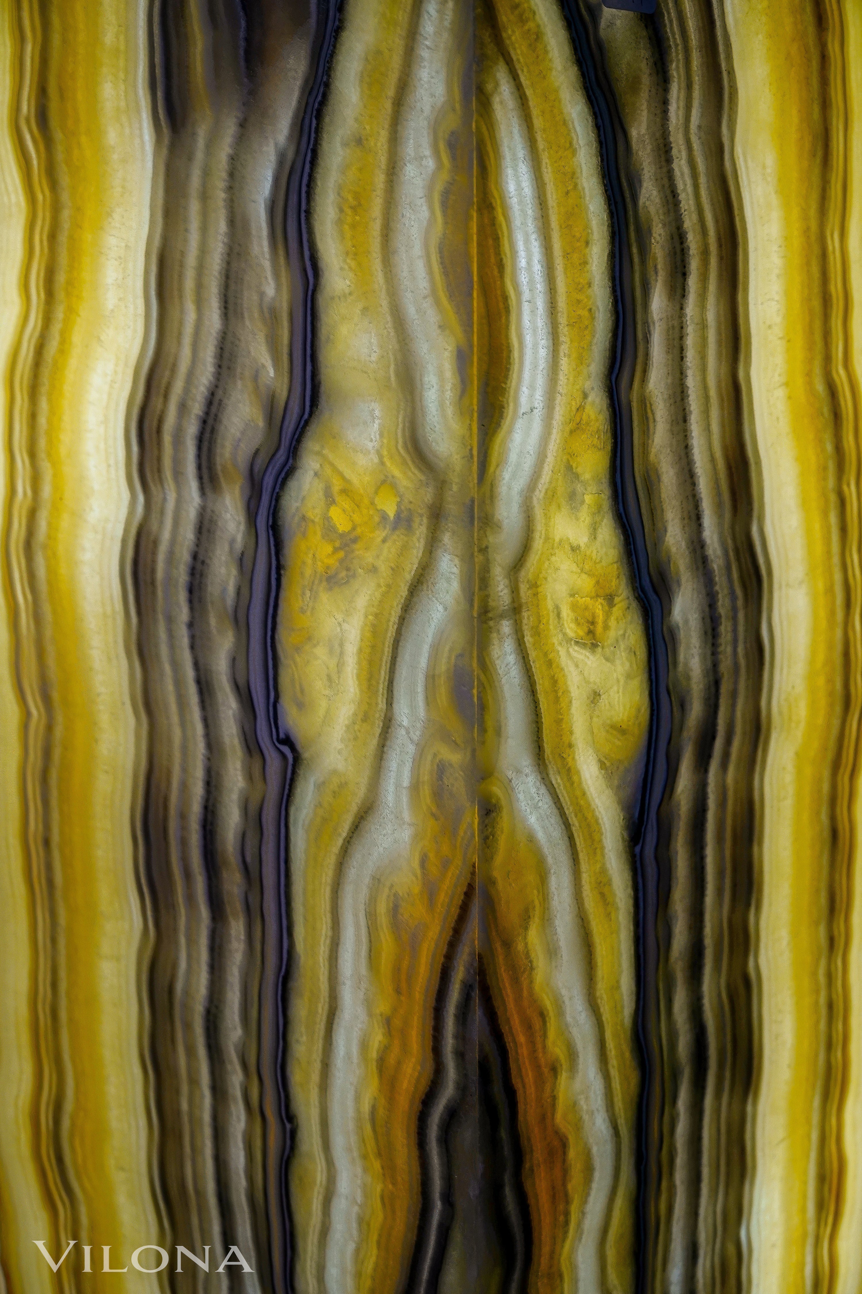 Golden Cloud Onyx Floor Lamp - Large - 67"H x 12"W - Square - #1