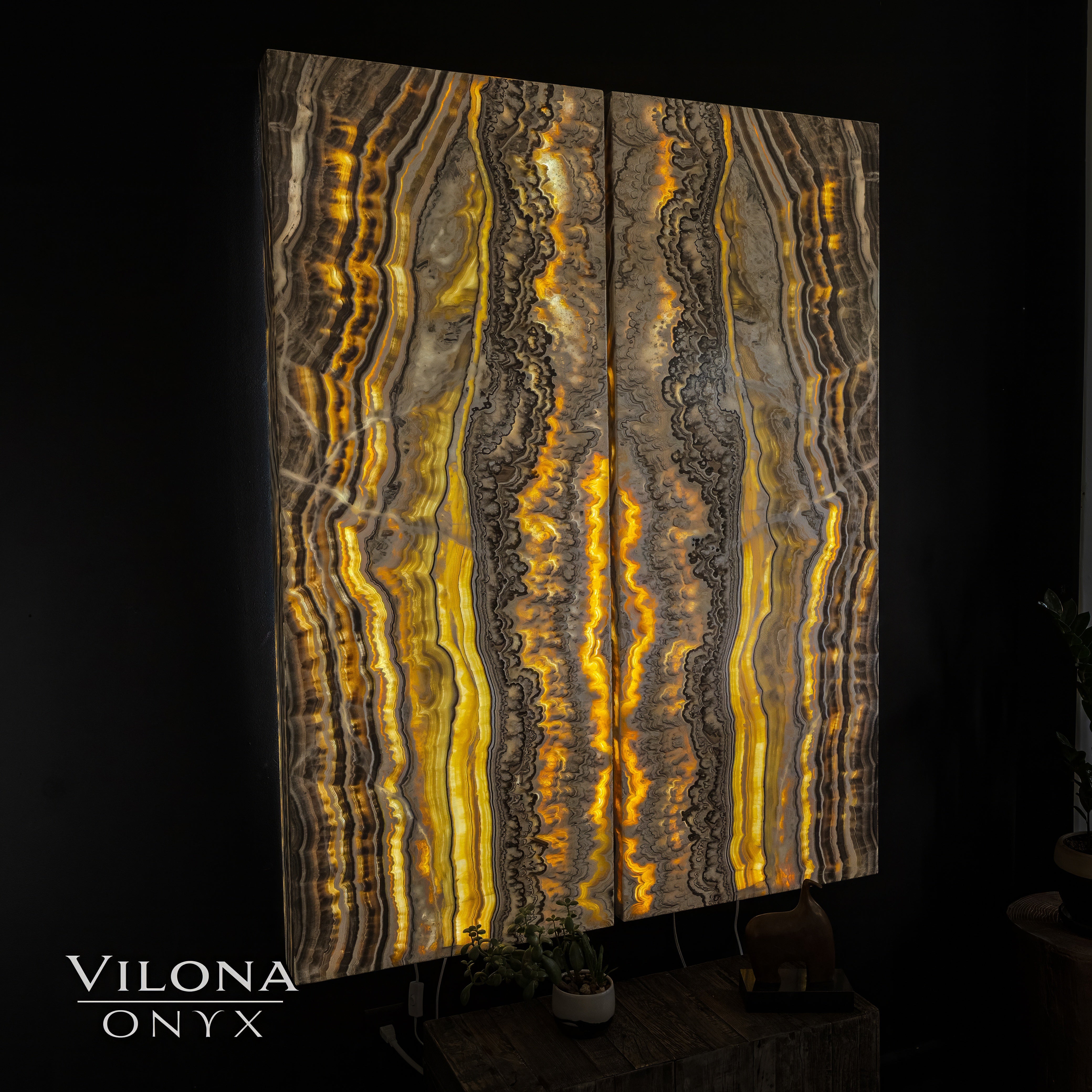 Golden Cloud Onyx Wall Panels (Set #1)
