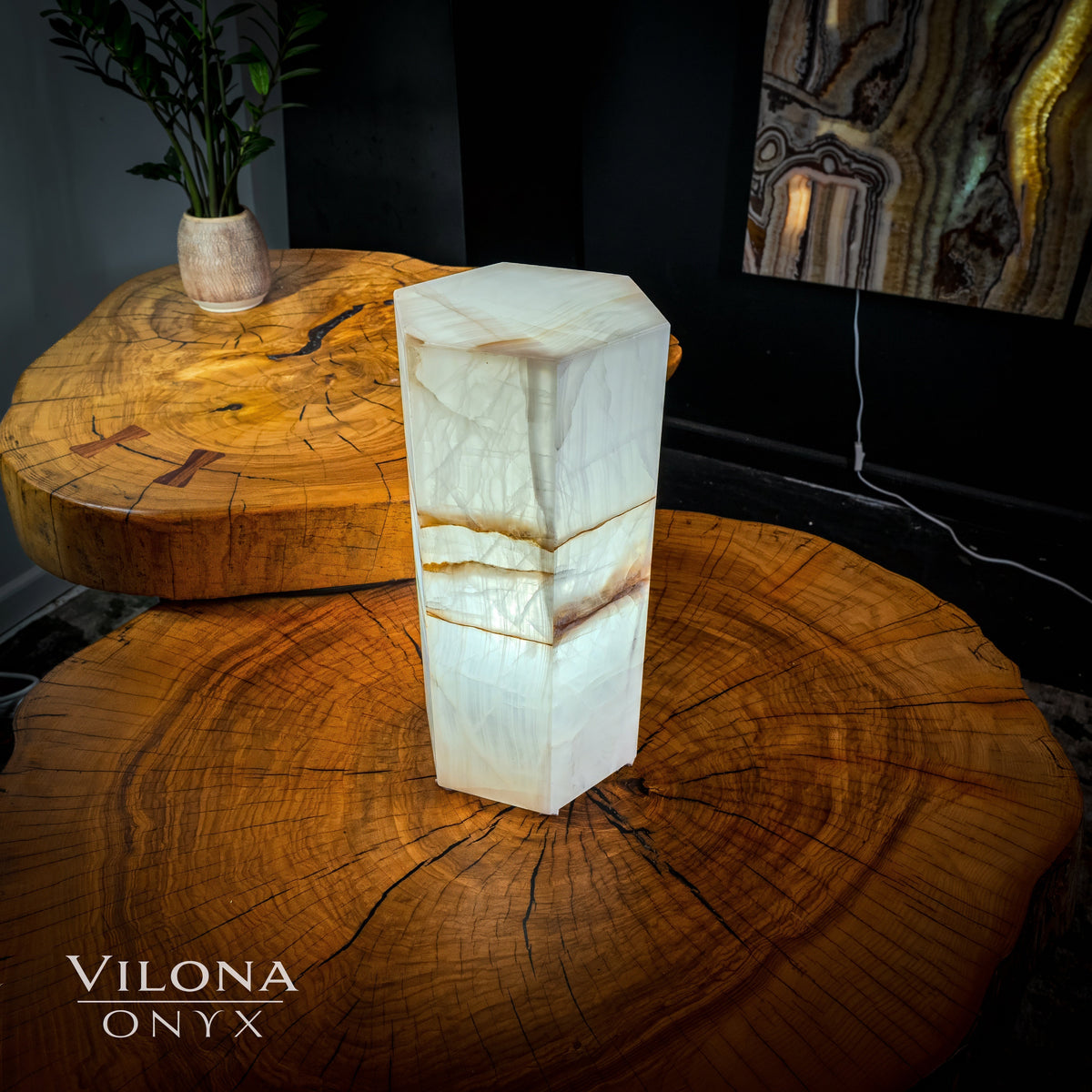 Ice Onyx Lamp (Hexagon Table Lamp #1)