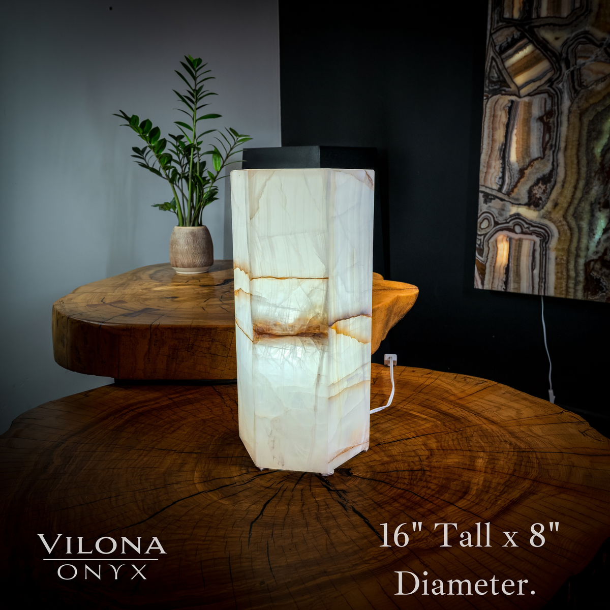 Ice Onyx Lamp (Hexagon Table Lamp #1)