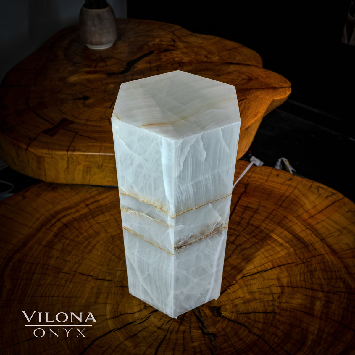 Ice Onyx Lamp (Hexagon Table Lamp #1)