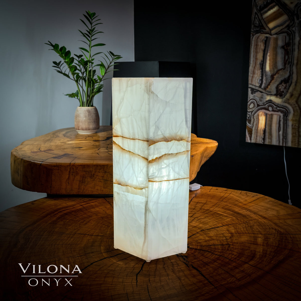 Ice Onyx Lamp (Hexagon Table Lamp #1)