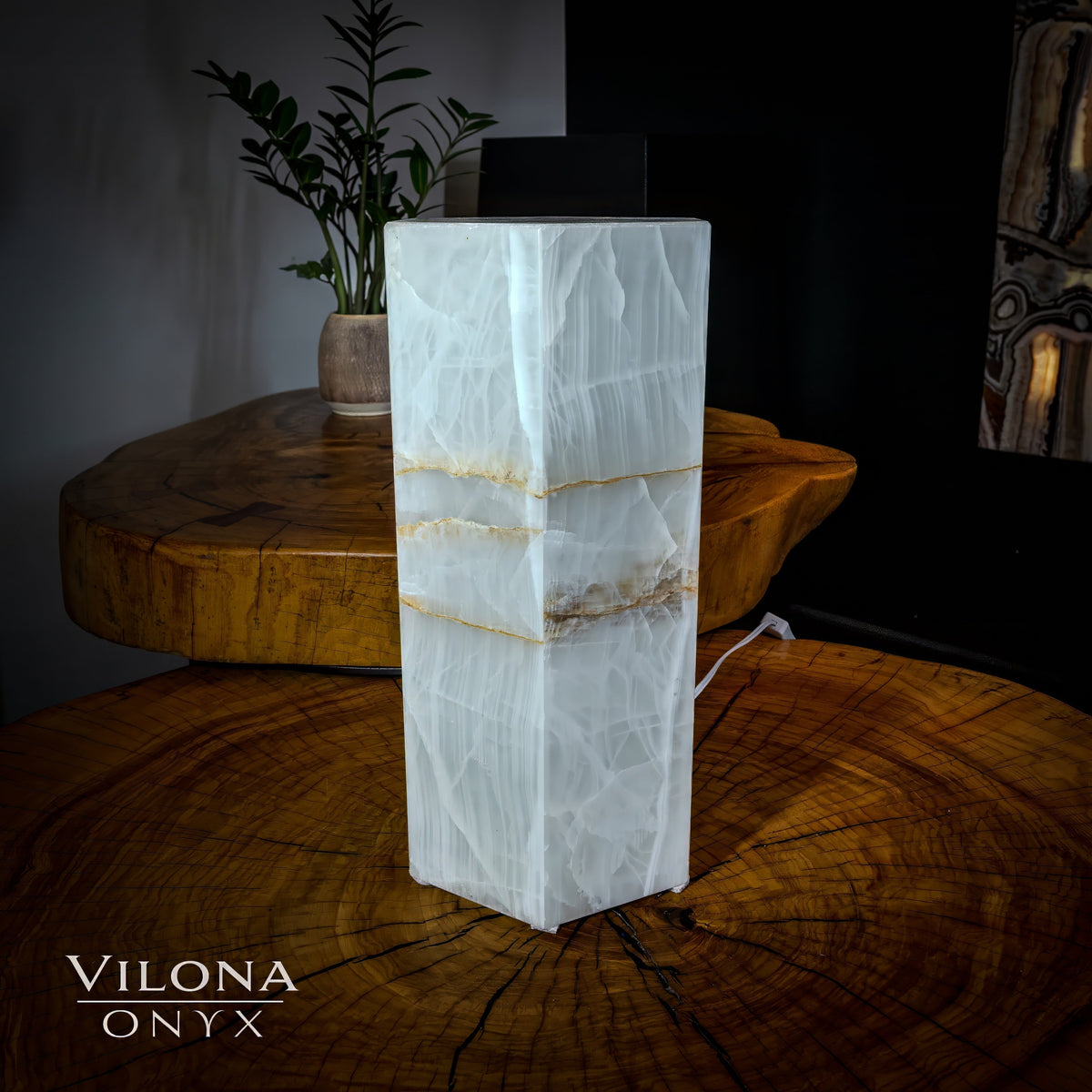 Ice Onyx Lamp (Hexagon Table Lamp #1)