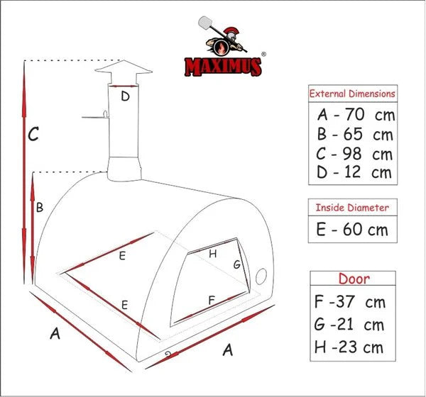 MAXIMUS MOBILE PIZZA OVEN RED